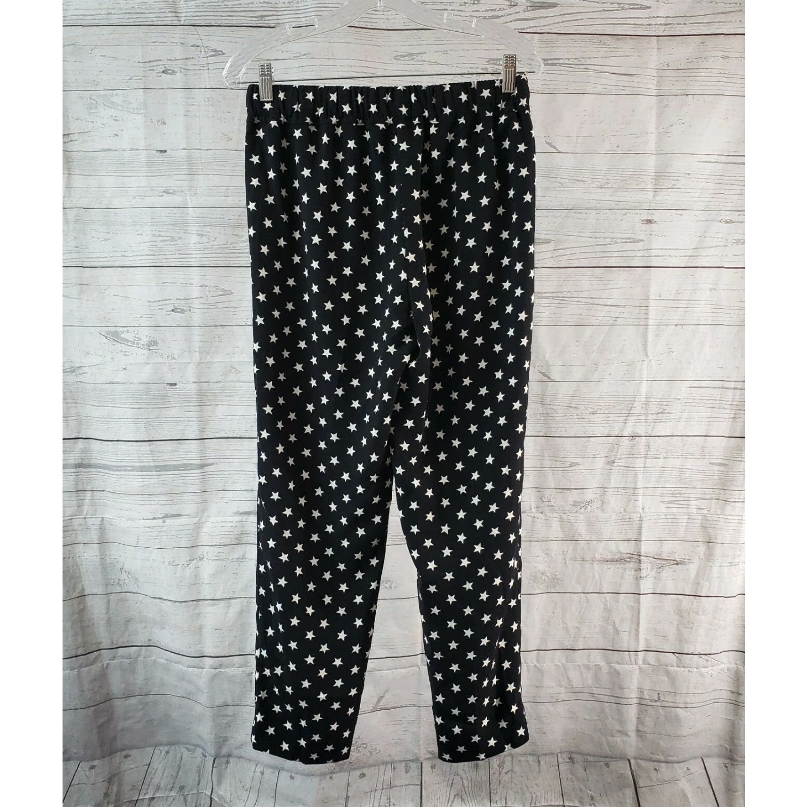 J.Crew J.CREW Womens Tie Waist Cropped Pant Stars Print Sz 4 Black White Pull On Size 27" / US 4 / IT 40 - 3 Thumbnail