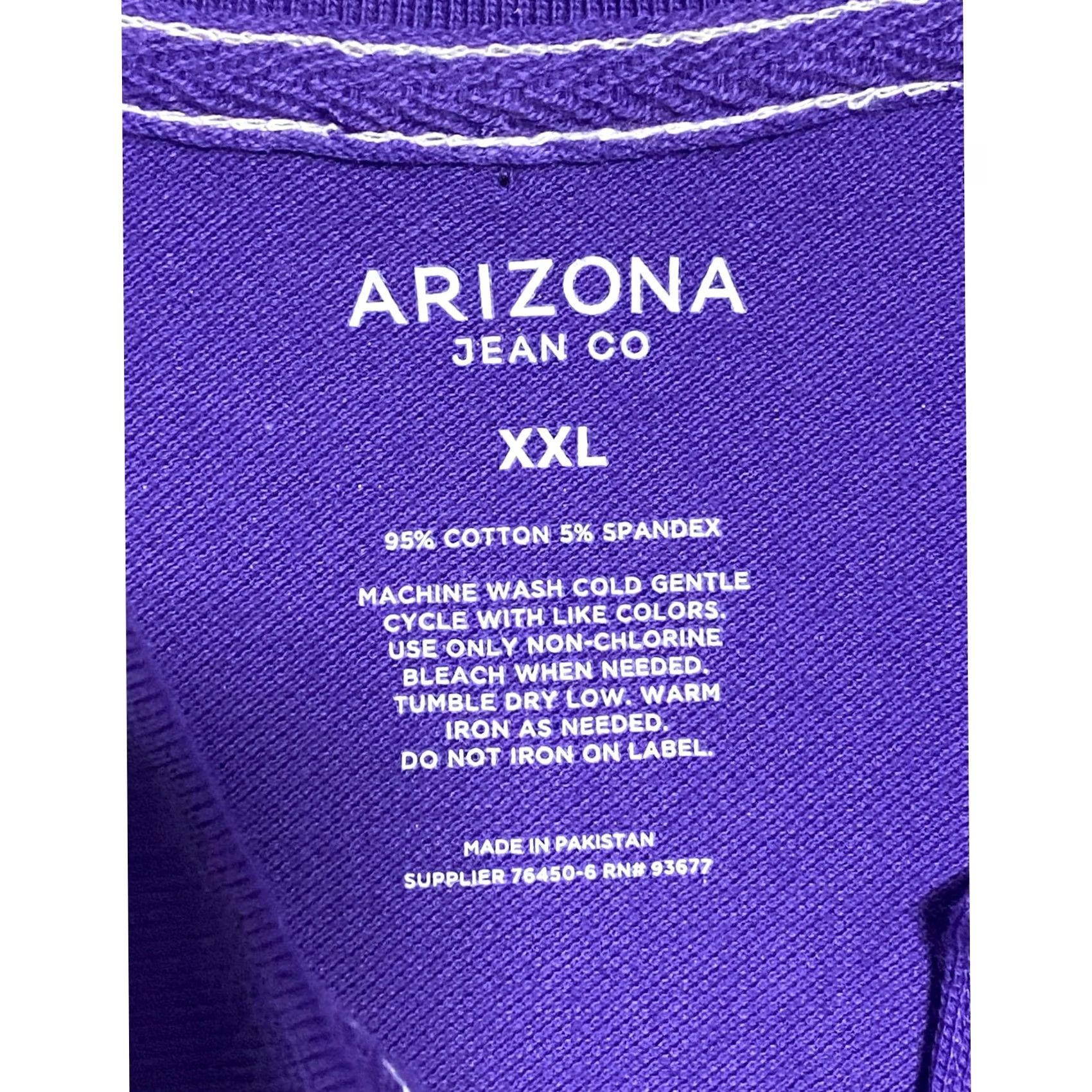 Vintage Arizona Jean Co Purple Polo Shirt Womens XXL Stretch Preppy Uniform Casual NWT Polo Short Sleeve Pullover Cotton Blend Spandex Size XXL / US 16-18 / IT 52-54 - 8 Thumbnail