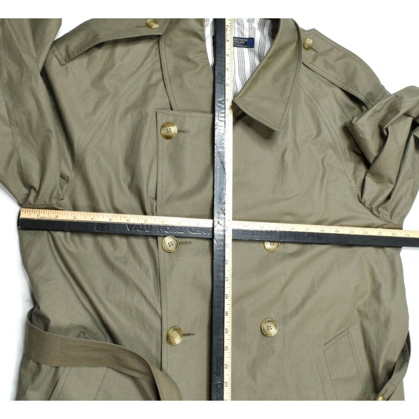 Brooks Brothers VINTAGE Brooks Brothers Coat Overcoat Mens 46 Brown Khaki Cotton Belted Coat Size US S / EU 44-46 / 1 - 7 Thumbnail
