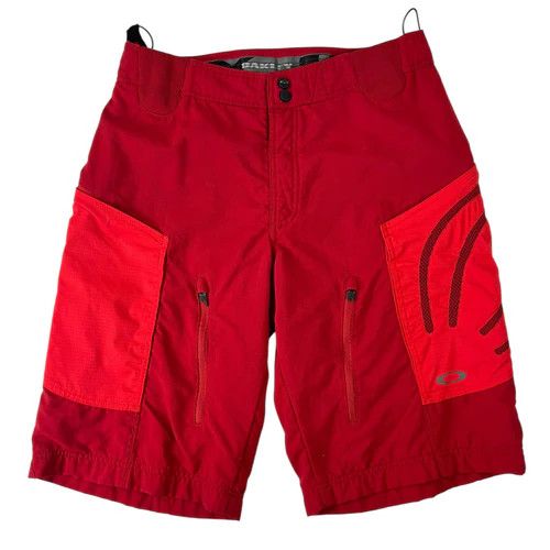 Vintage Oakley Software Technical Mountain Bike Short Red