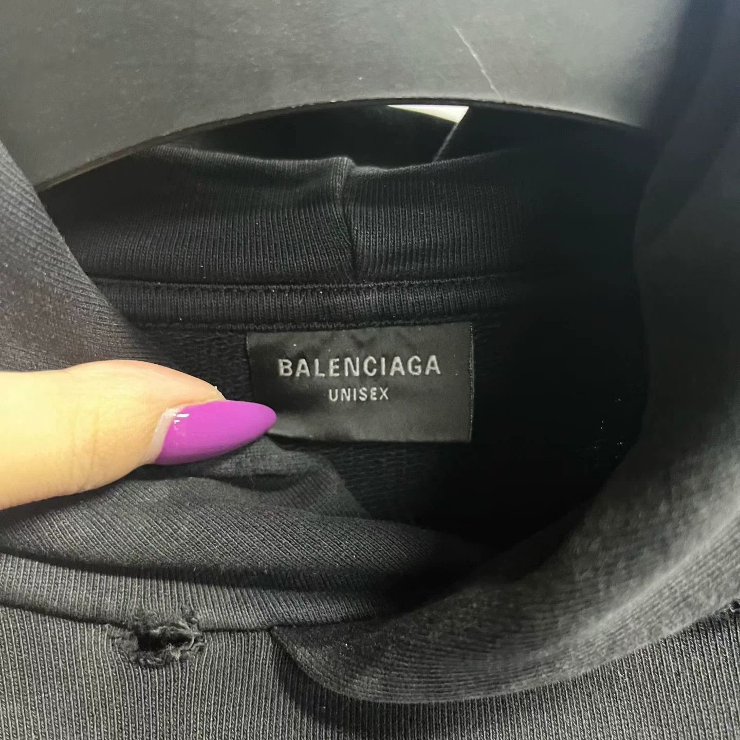 Balenciaga Balenciaga black hooded ruffled long-sleeved sweatshirt. Size S / US 4 / IT 40 - 3 Thumbnail