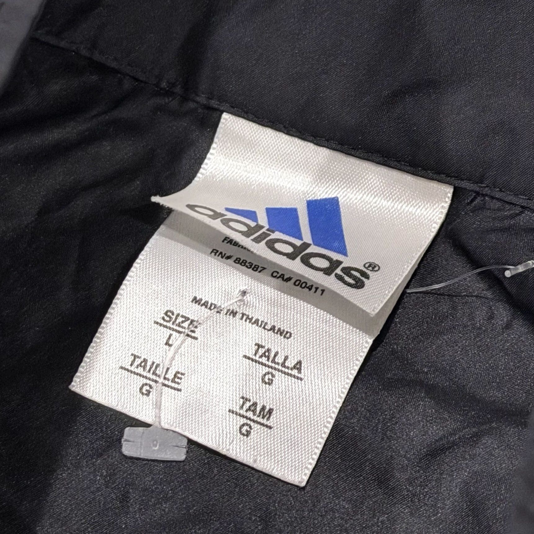 Adidas ADIDAS Mens Large Full Zip Windbreaker Jacket Pockets Black Acitve Athletic Size US L / EU 52-54 / 3 - 3 Thumbnail