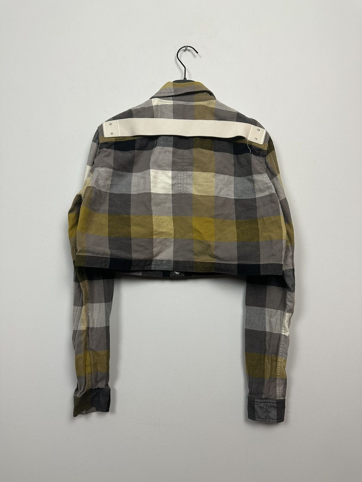 Rick Owens SS22 ‘FOGACHINE’ Dust Plaid Cropped Overshirt Size US XS / EU 42 / 0 - 5 Thumbnail