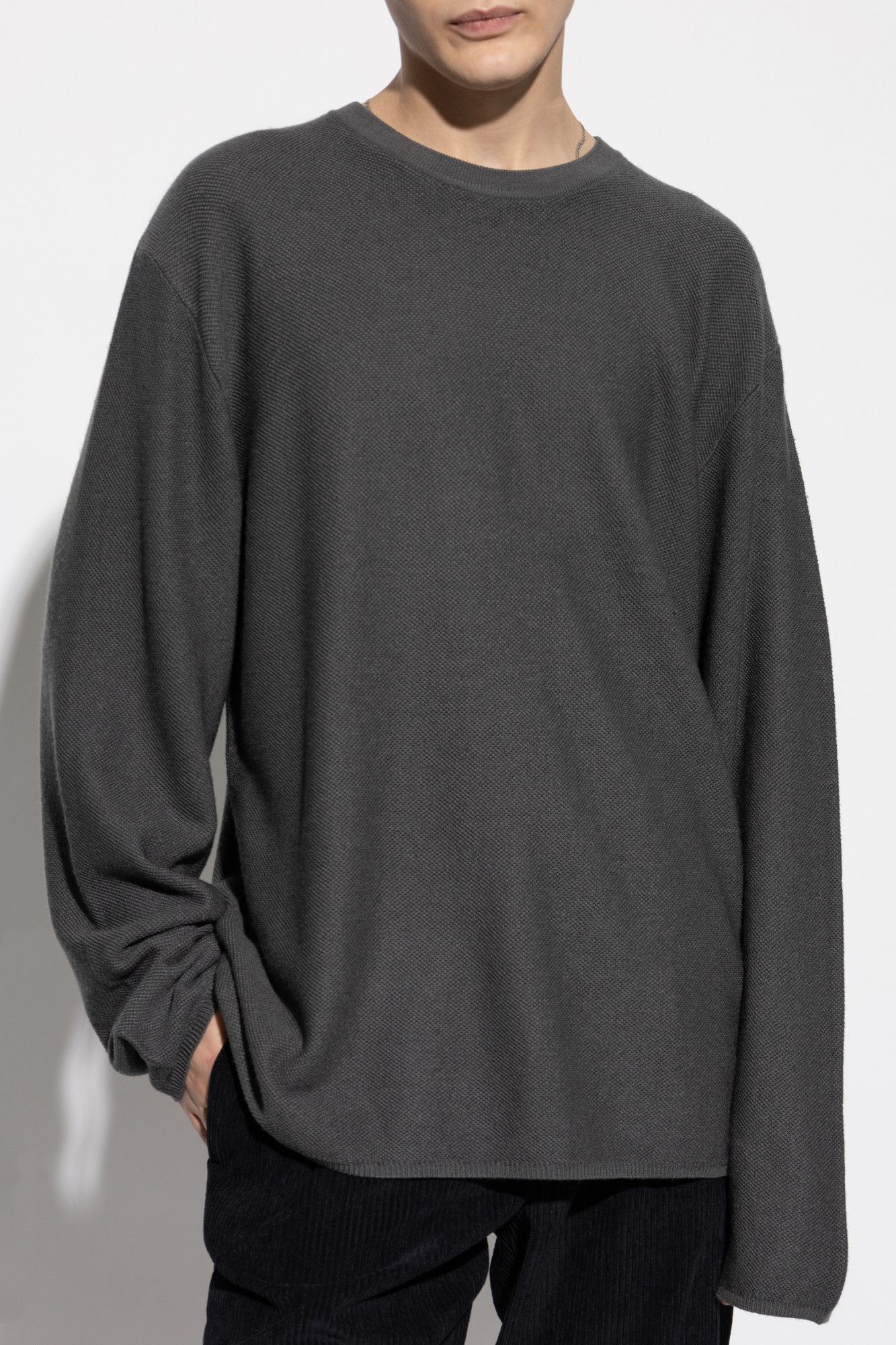 Dolce & Gabbana o1s22i1n0225 Oversized Crewneck Sweater in Grey Size US M / EU 48-50 / 2 - 3 Thumbnail