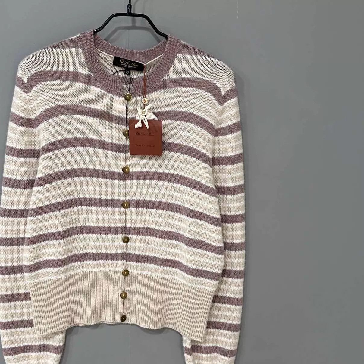Loro Piana Loro Piana 25 new striped baby cashmere cardigan size 42 Size M / US 6-8 / IT 42-44 - 1 Thumbnail