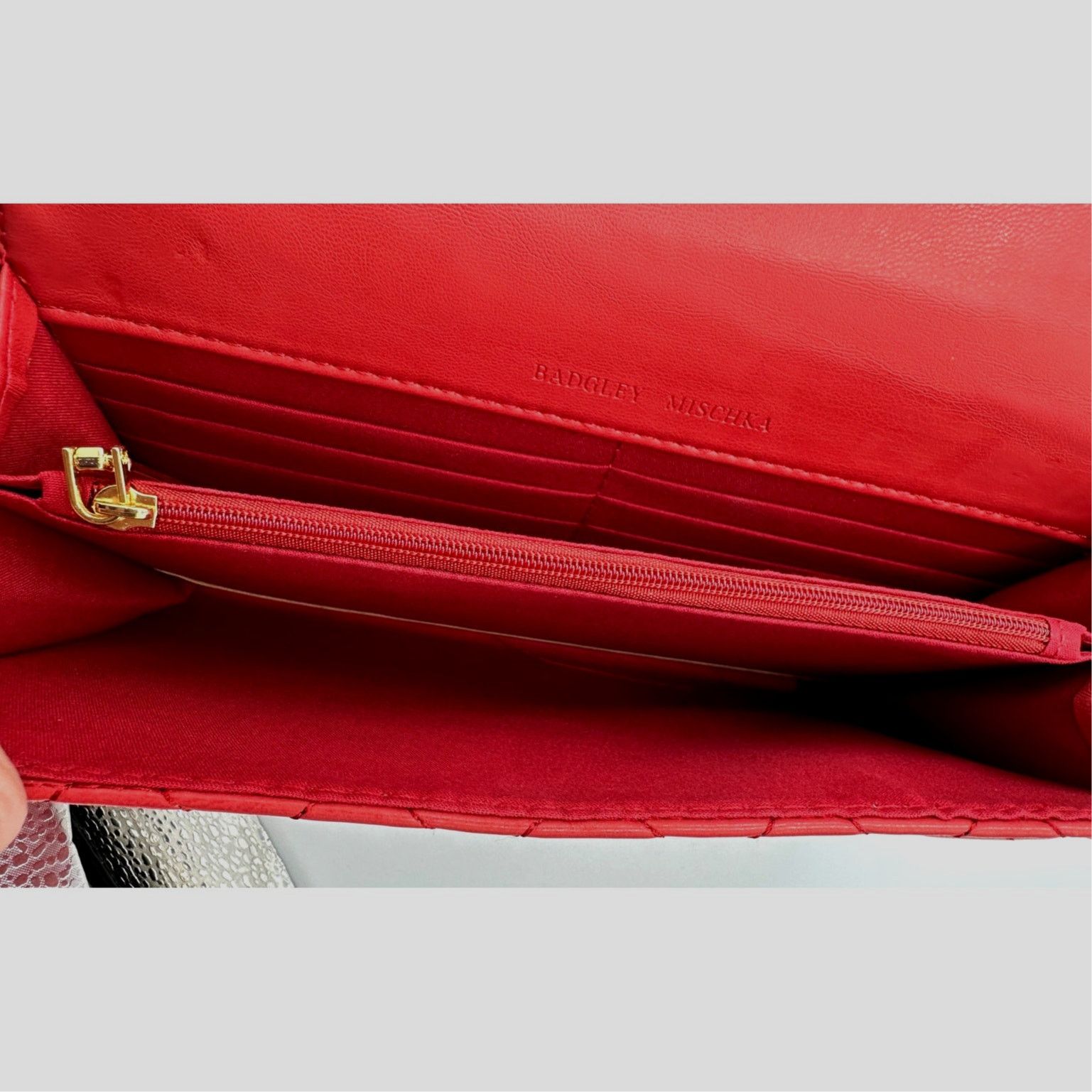 Badgley Mischka Badgley Mischka Diamond Quilt Convertible Crossbody Bag -Red Size ONE SIZE - 7 Thumbnail
