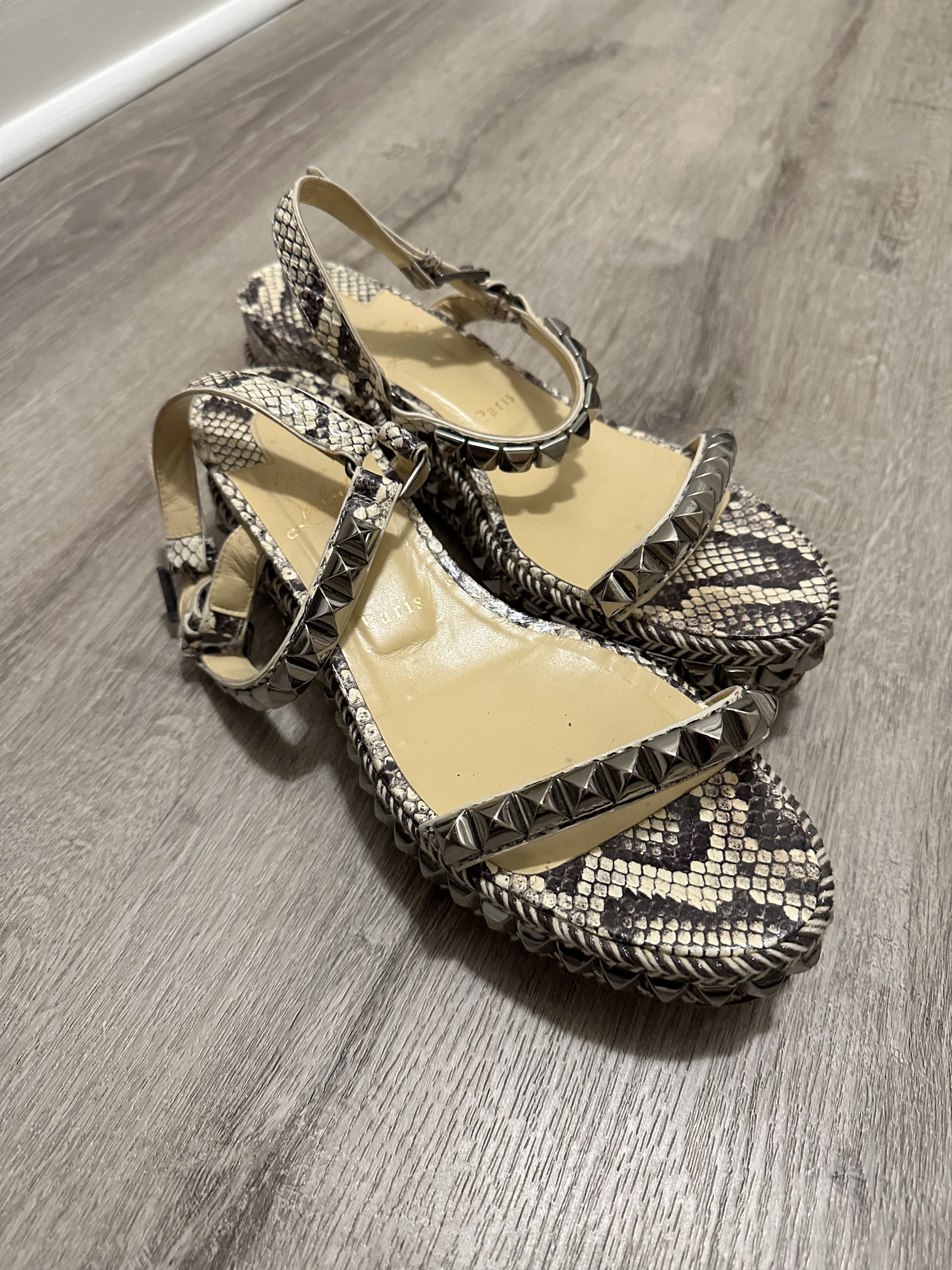 Christian Louboutin Christian Louboutin Rockstud Python Snakeskin Espadrilles Size US 9 / IT 39 - 9 Thumbnail