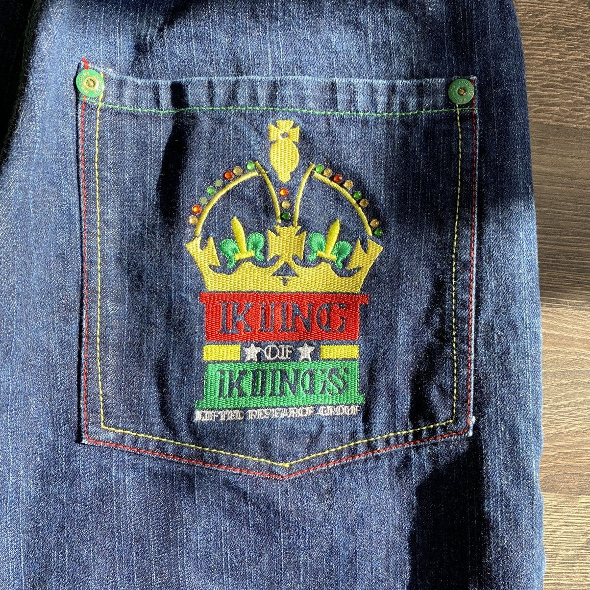 Japanese Brand × Vintage Vintage y2k embroidered denim pants Size US 33 - 8 Thumbnail
