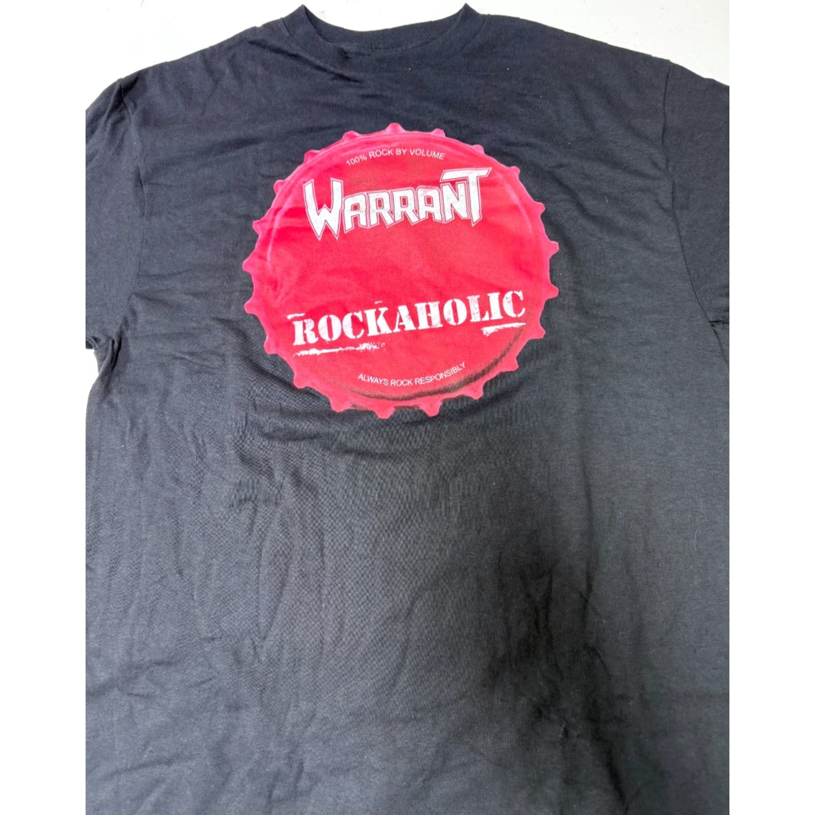 Vintage WARRANT Rock Band T-Shirt Rockaholic Large Short Sleeve Crew Neck Black Mens/Unisex Adults Shirt Size US L / EU 52-54 / 3 - 2 Thumbnail