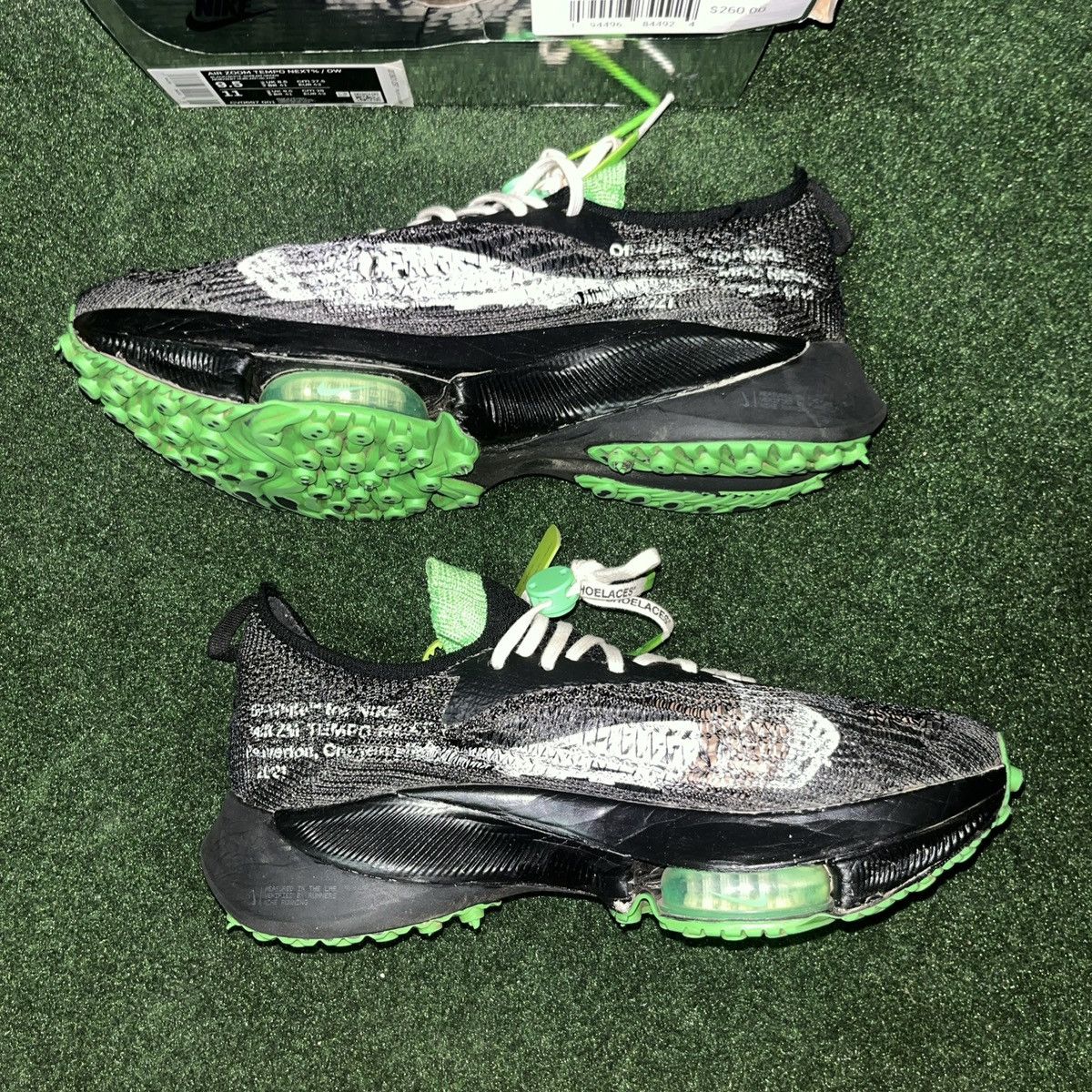 Nike × Off-White Size 9.5 - OFF-WHITE x Nike Air Zoom Tempo Next% Black Green Size US 9.5 / EU 42-43 - 4 Thumbnail