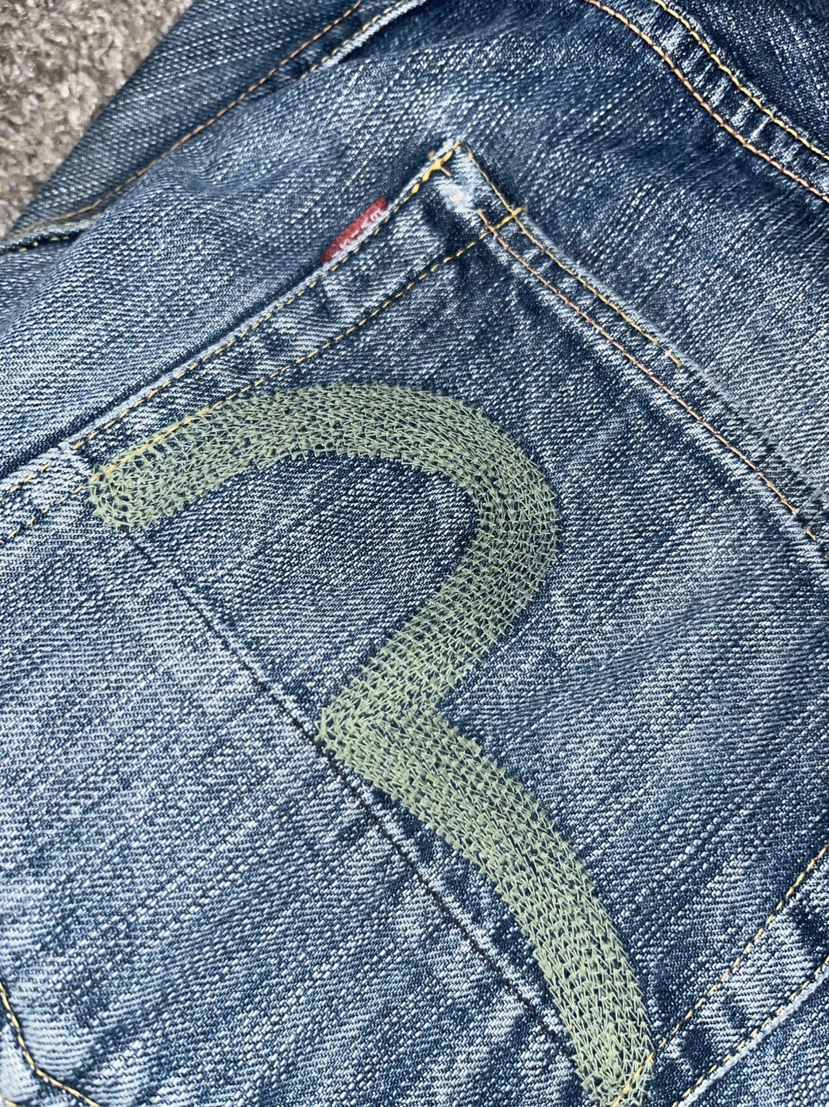 Evisu Rare Evisu Stitched Green Daicock Denim Size US 31 - 5 Thumbnail