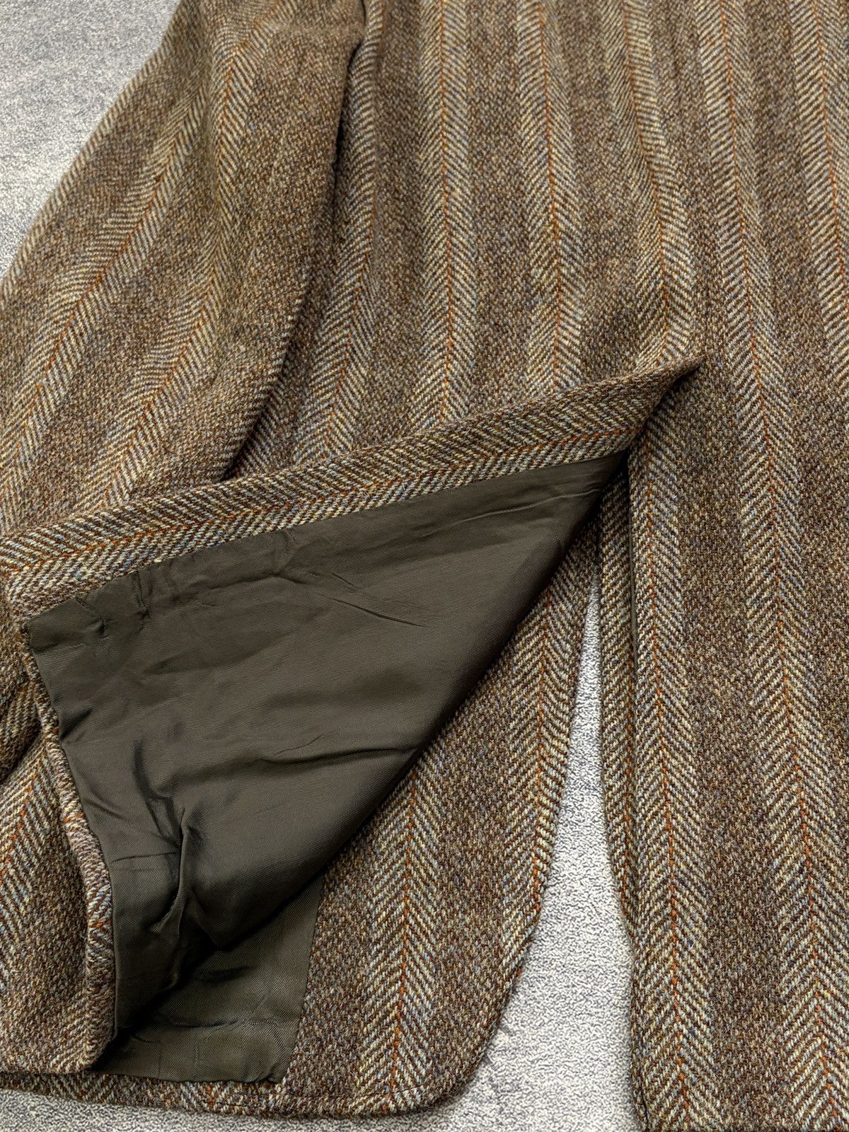 Harris Tweed Rare Vintage 60s Harris Tweed Herringbone Wool Blazer 44 Size 44R - 17 Thumbnail