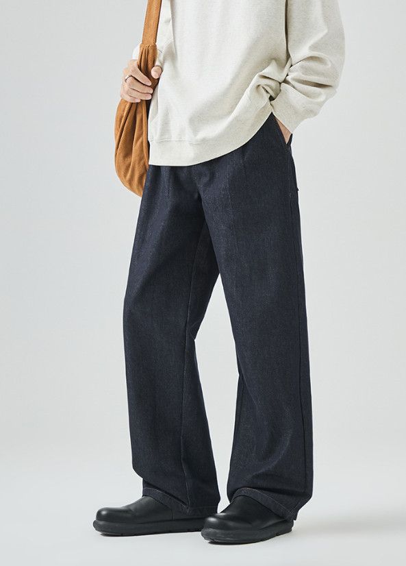 Jean Men's High-Street Style Loose-Fit Straight-Leg Casual Jeans Size US 32 / EU 48 - 4 Thumbnail