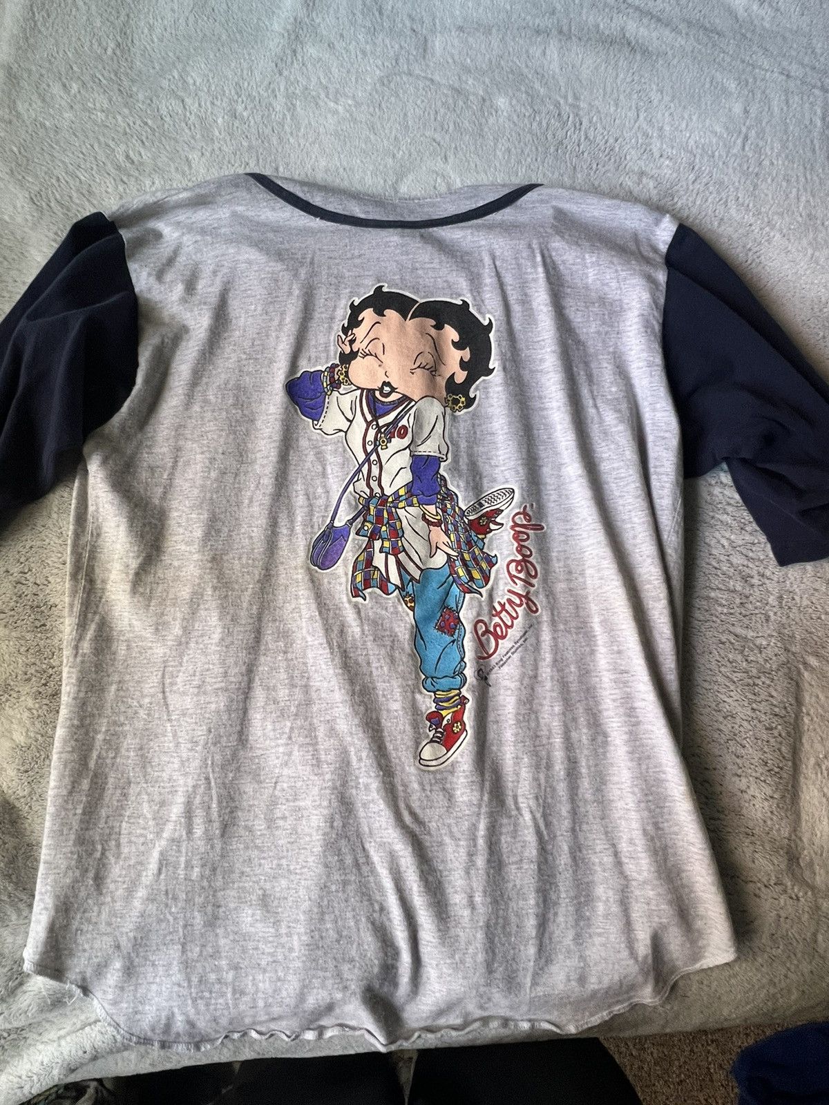 Vintage ‘93 BETTY BOOP 3/4 SLEEVE BASEBALL JERSEY Size US M / EU 48-50 / 2 - 4 Thumbnail