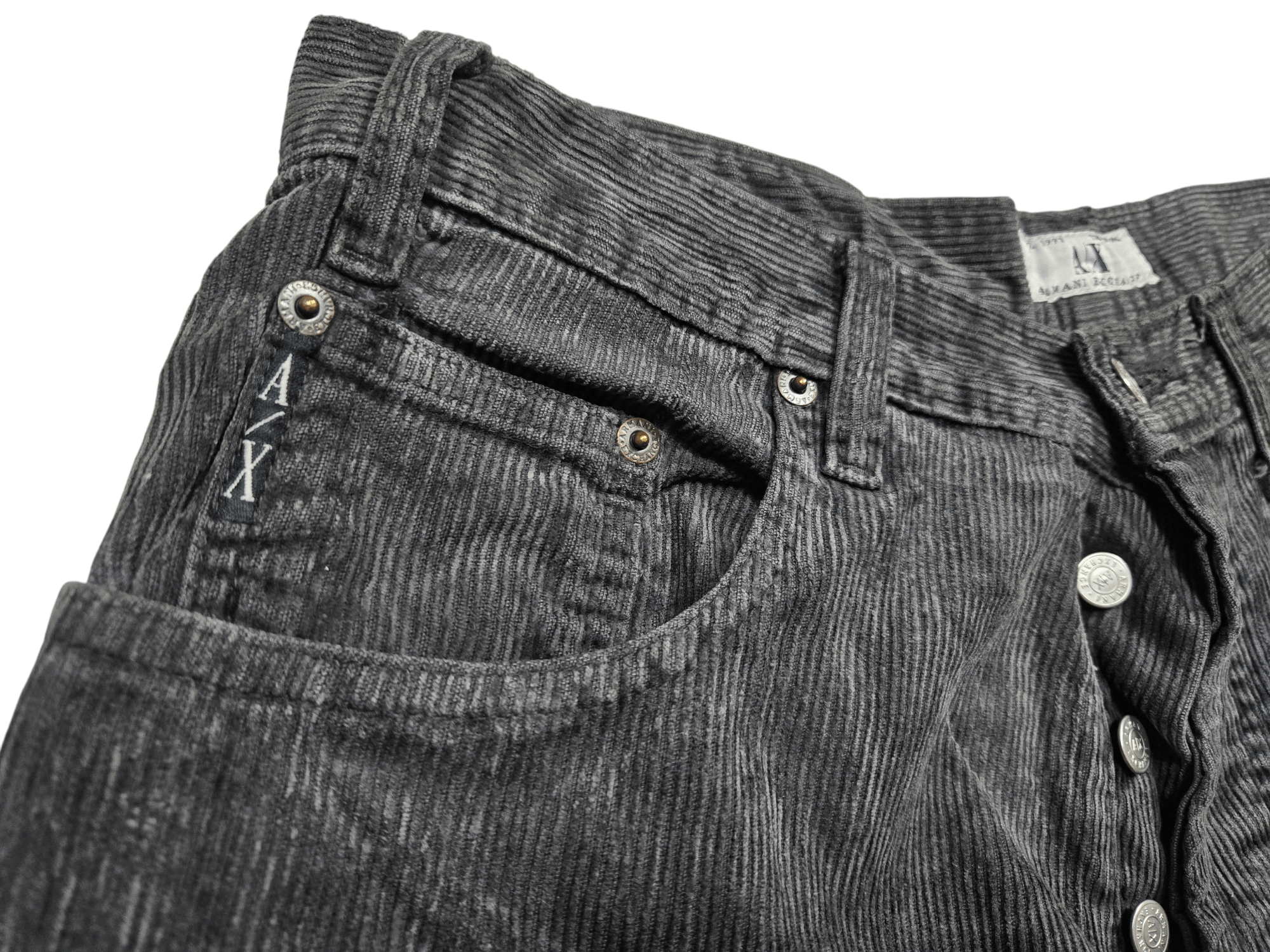 Armani Exchange Vintage 00s Y2K AX Armani Exchange Baggy Corduroy Brass Logo Size US 32 / EU 48 - 7 Thumbnail
