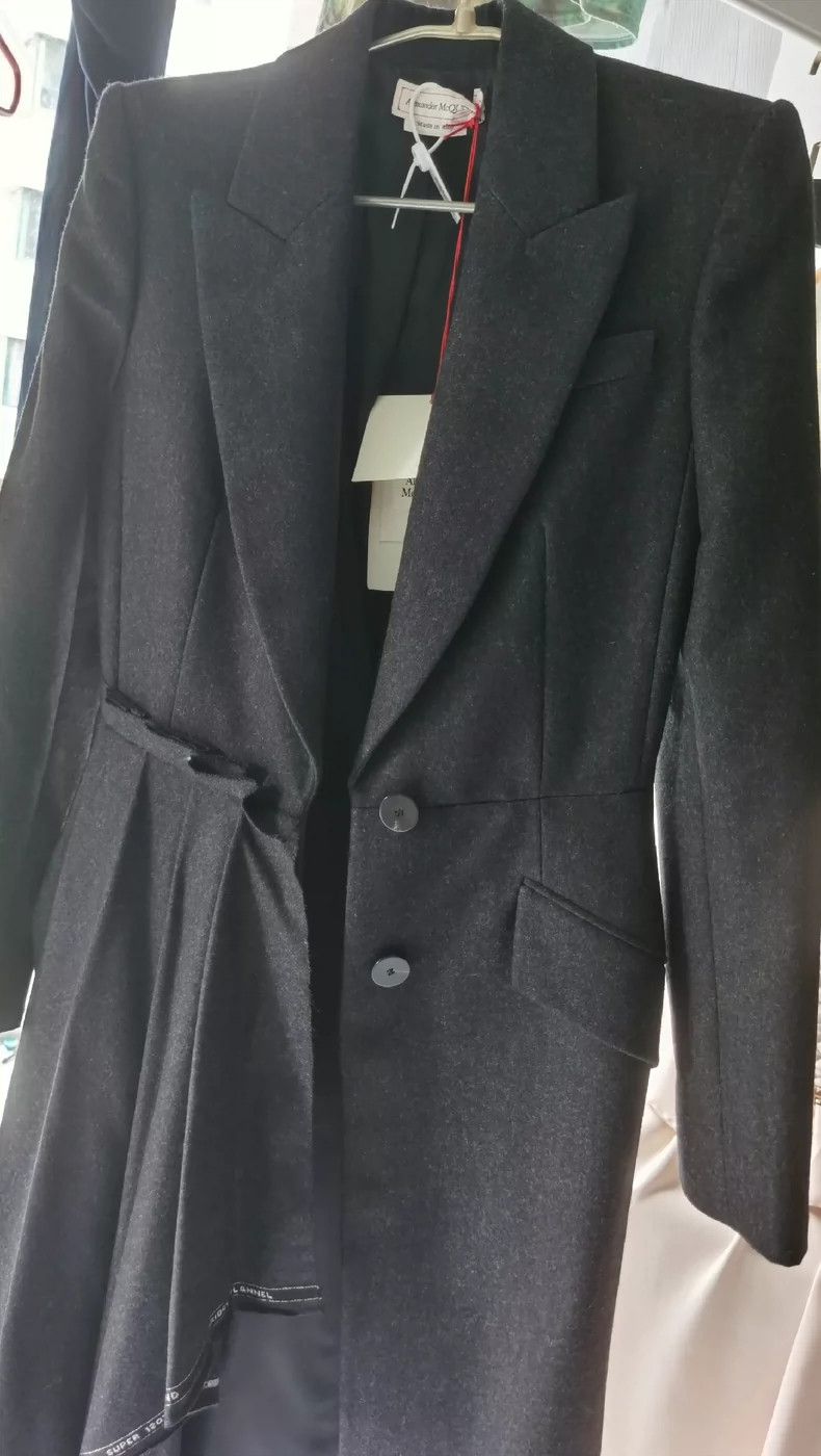 Alexander McQueen Alexander McQueen Designer Wool Coat for Slim Fit- DMC Size US M / EU 48-50 / 2 - 1 Thumbnail