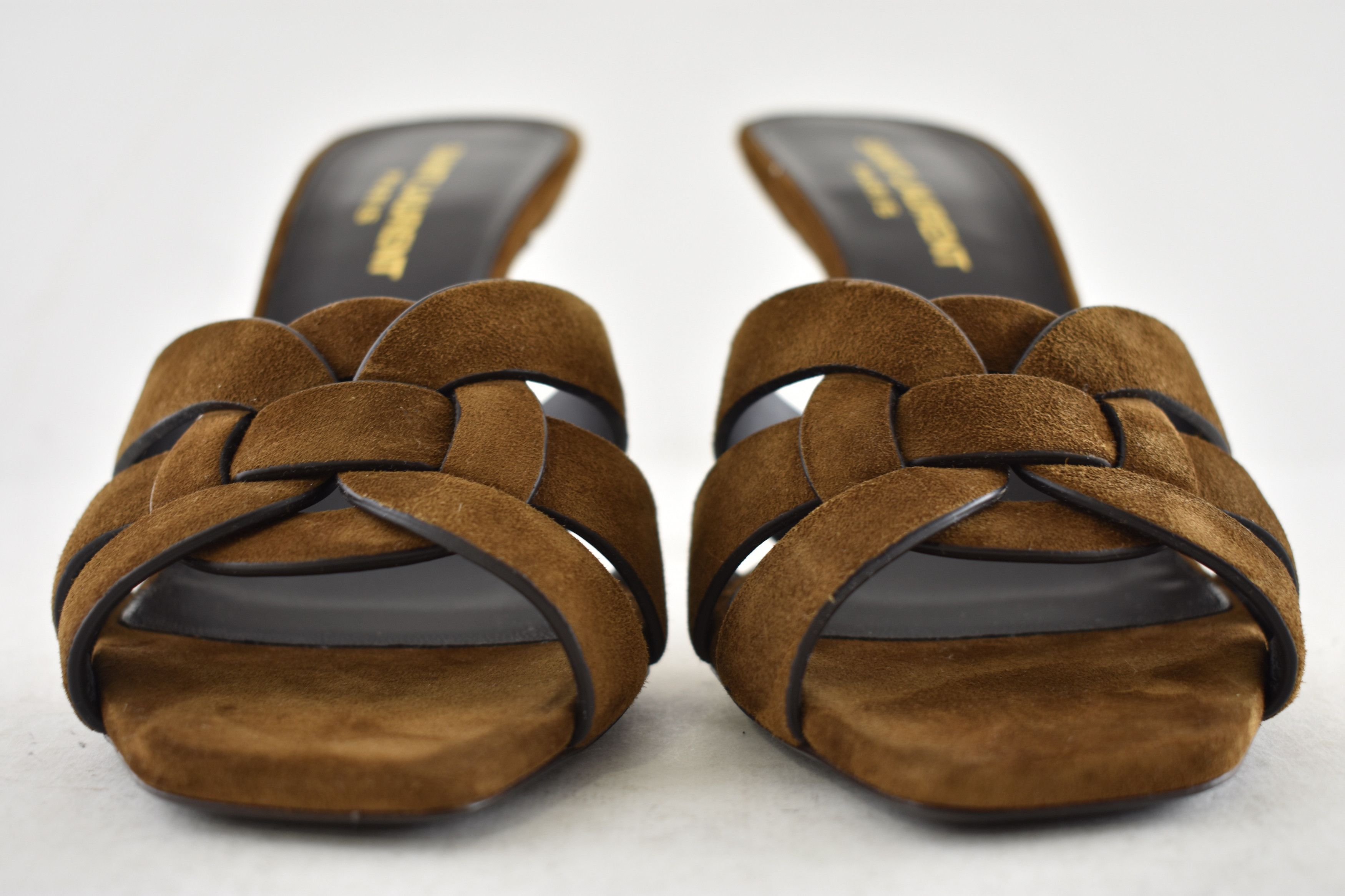 Saint Laurent Paris Tribute 85 Mule Sandal Land Suede Backless Heel Pump 36 Size US 6 / IT 36 - 10 Thumbnail
