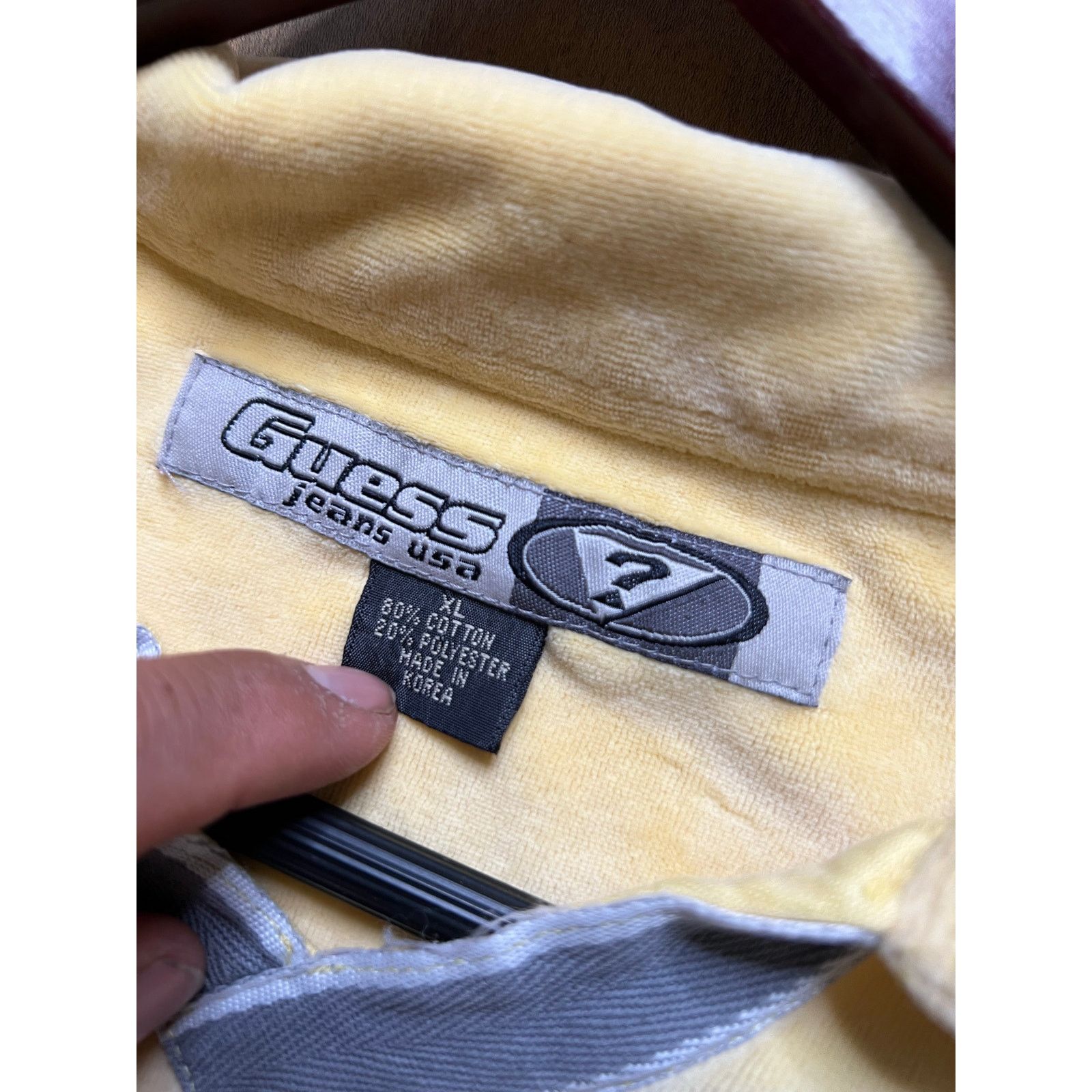Guess Vintage Guess Jeans USA Velour Polo Shirt Yellow XL Y2K Size US XL / EU 56 / 4 - 5 Thumbnail