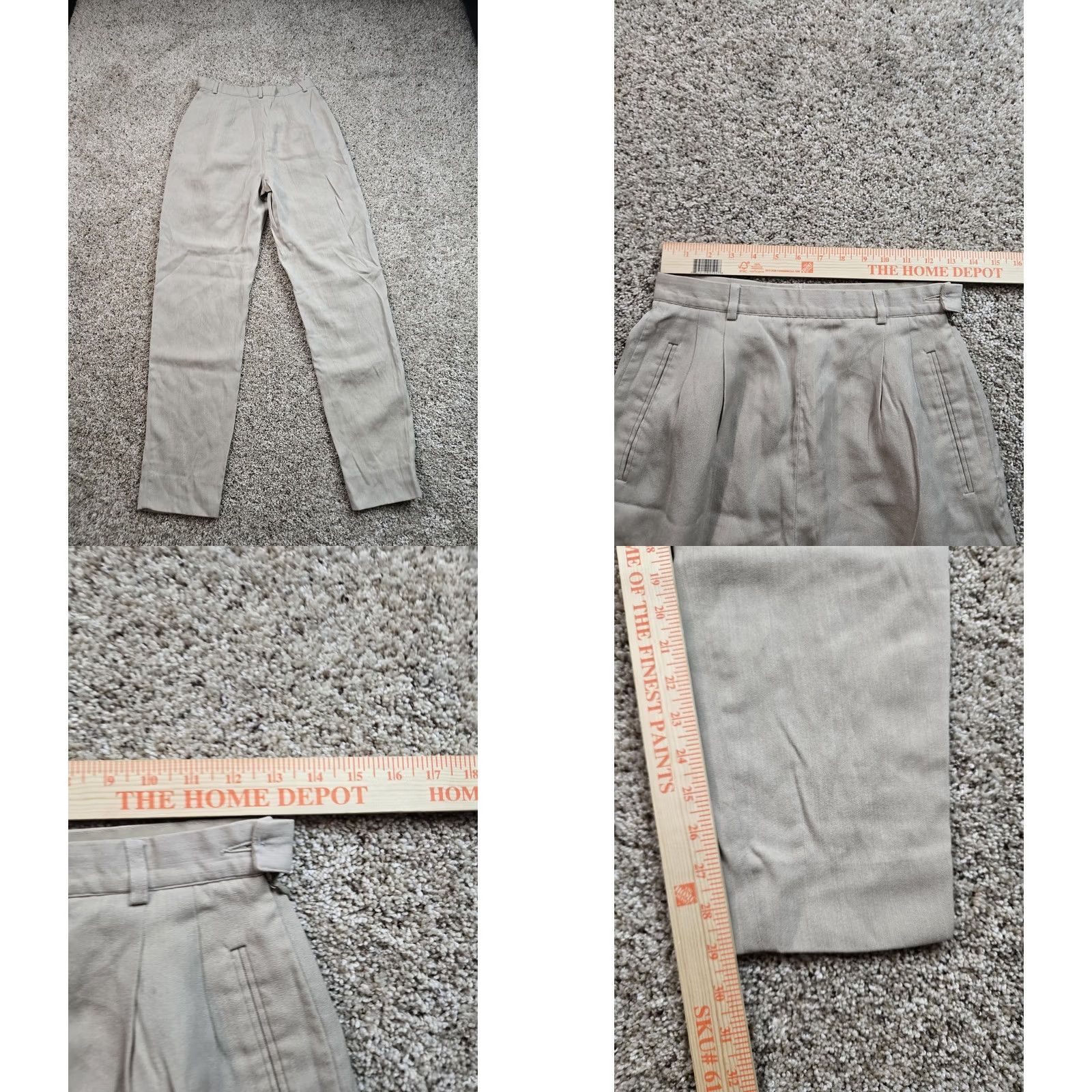 Emporio Armani VINTAGE Emporio Armani Pants Womens 42 Beige Pleated Front High Waist Tapered Size 28" / US 6 / IT 42 - 8 Thumbnail