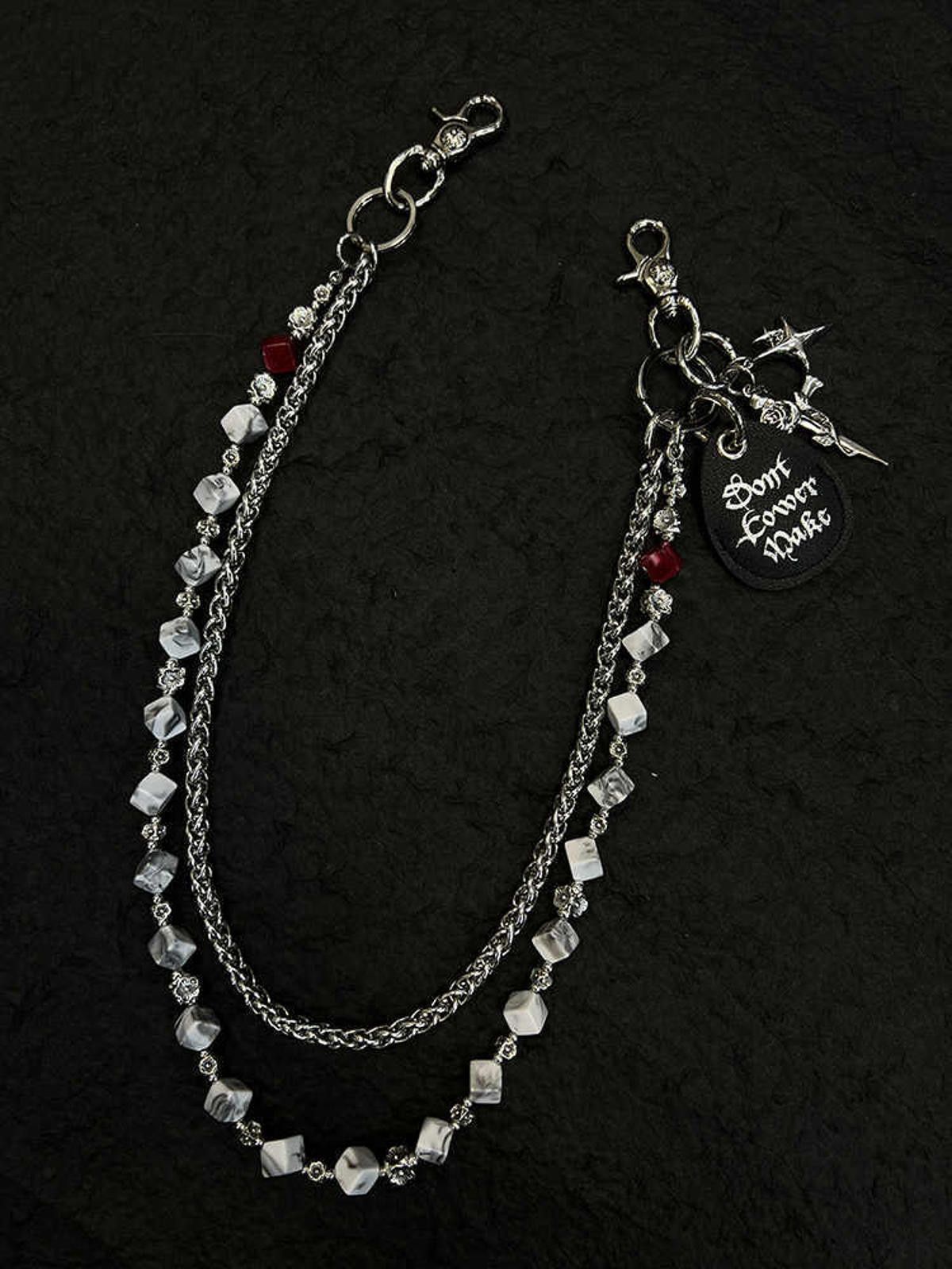 Jewelry Acrylic Cube Double Layer Wallet Chain Size ONE SIZE - 4 Thumbnail