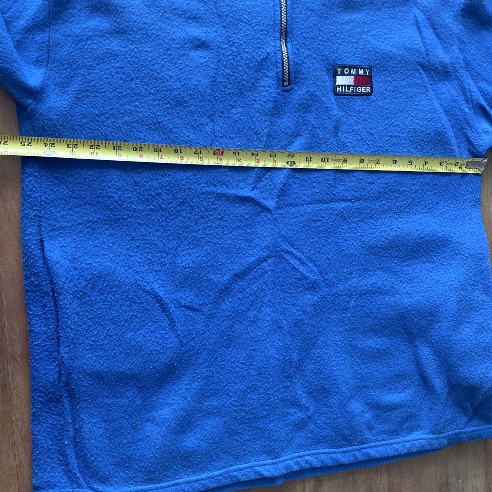 Tommy Hilfiger VTG Tommy Hilfiger 1/4 Zip Sweater Men’s XL Fleece Pullover Blue Sweatshirt Mock Neck Zip Team USA Flag Logo 90s Vintage Mens Size US XL / EU 56 / 4 - 7 Thumbnail