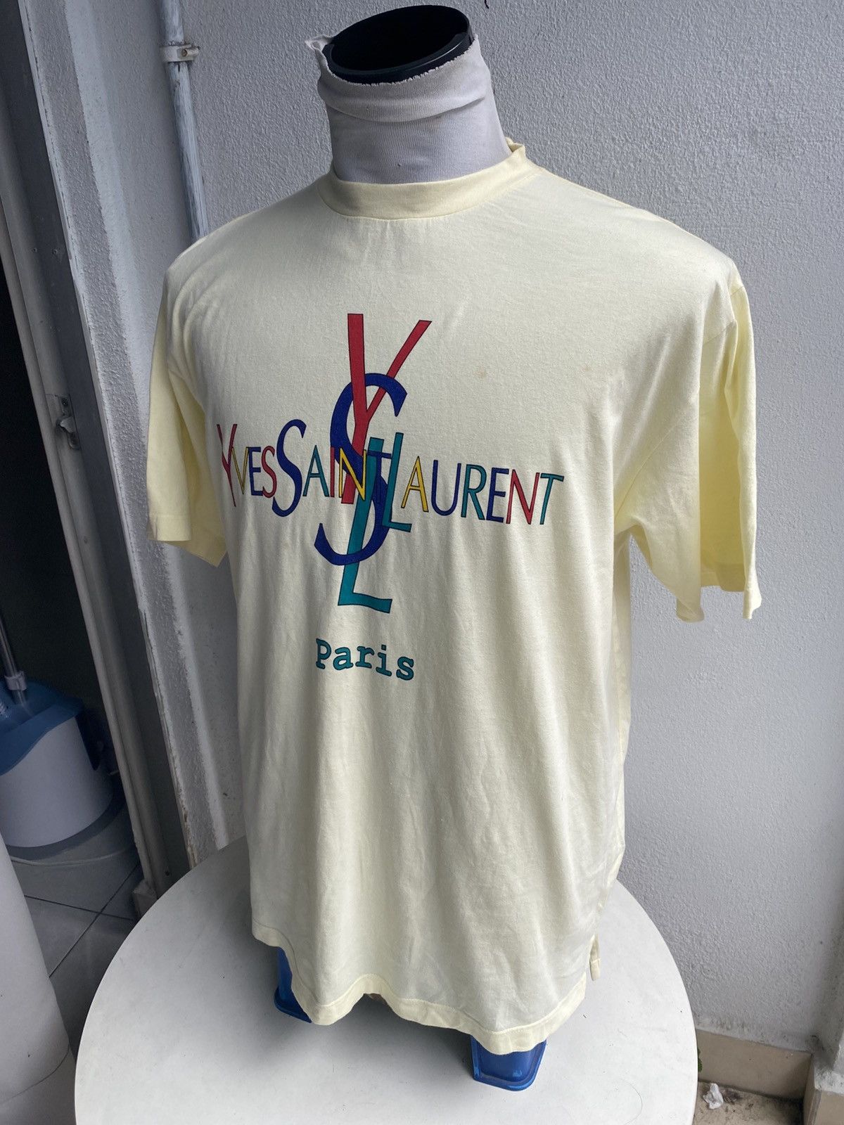 Yves Saint Laurent Vintage YSL Spell out tshirt Size US L / EU 52-54 / 3 - 3 Thumbnail