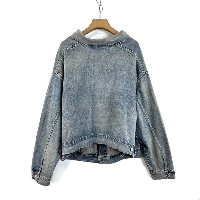 Balenciaga Balenciaga Washed and Aged Off-Shoulder Irregular Jacket D Size US S / EU 44-46 / 1 - 2 Thumbnail
