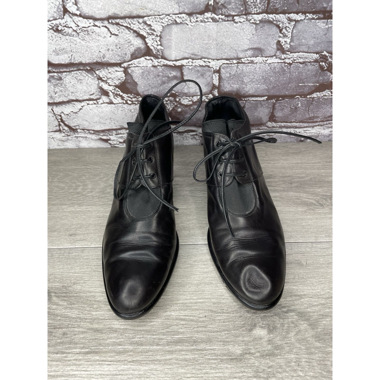 Other Donn Adriana Black Leather Lace Up Oxford Heel Shoes Women S Size US 9.5 / IT 39.5 - 21 Thumbnail