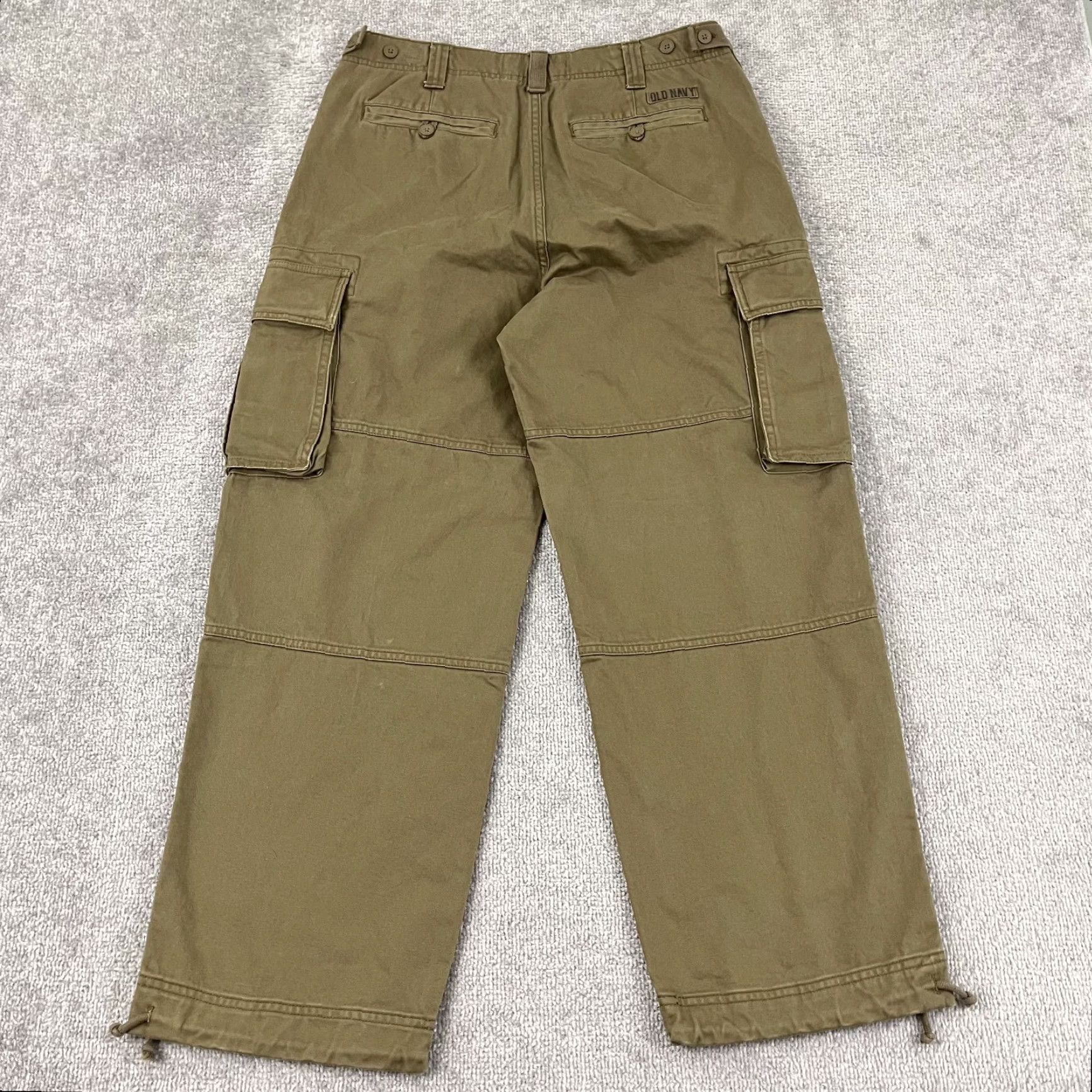 Old Navy OLD NAVY Pants Mens 32x28 Brown Canvas Cargo Military Wide Leg Paratrooper Retro Size US 32 / EU 48 - 3 Thumbnail