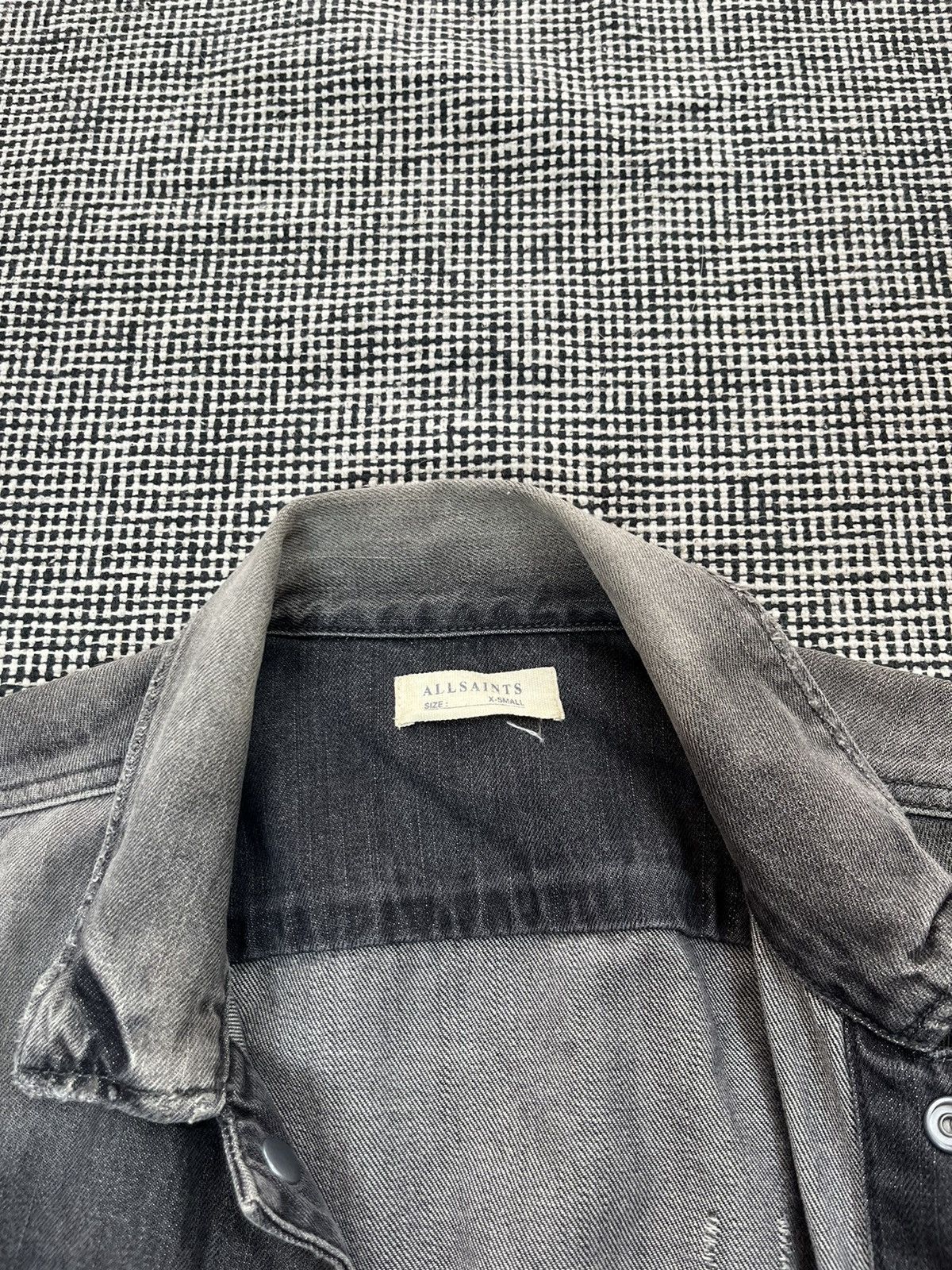 Other ➕ Allsaints distressed black faded washed denim jacket Size US XS / EU 42 / 0 - 10 Thumbnail
