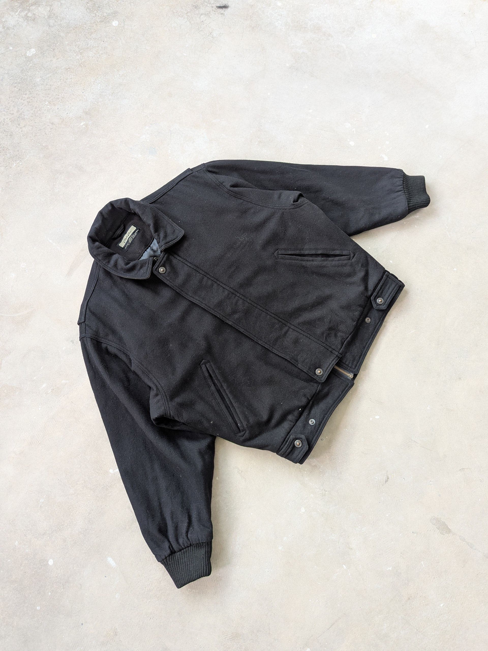 Japanese Brand Vintage Wool Bomber Jacket Plain Black Size US M / EU 48-50 / 2 - 3 Thumbnail