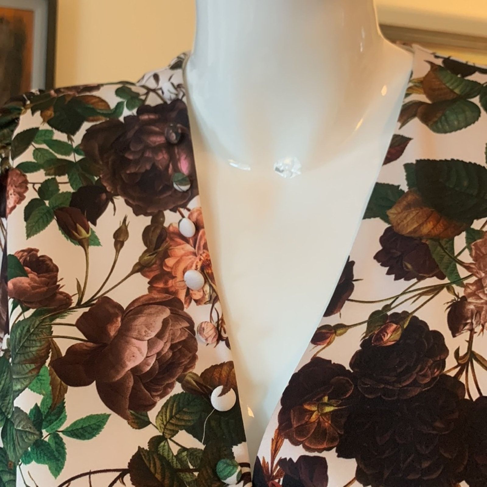 Vintage Alexia Admor moody dark floral wrap dress Size L / US 10 / IT 46 - 2 Thumbnail