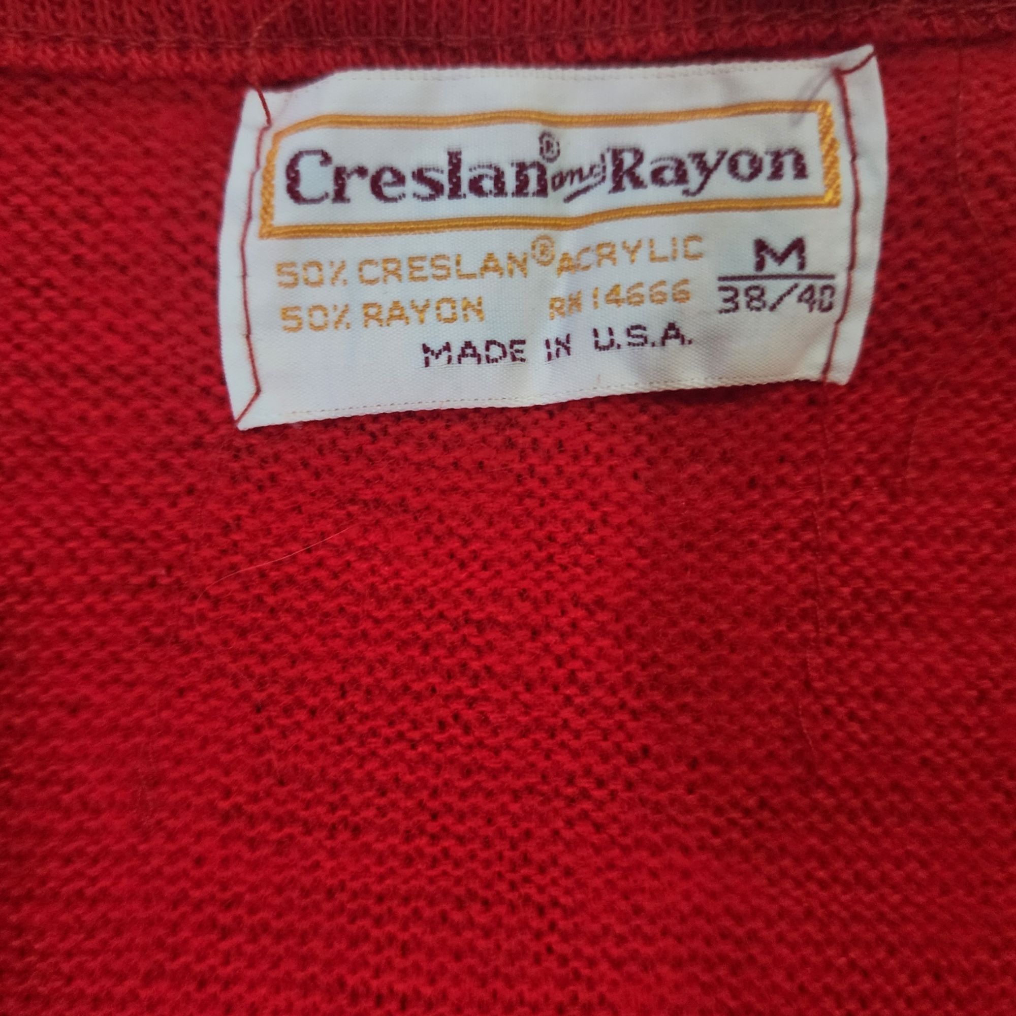 Vintage Vintage 70s Cresland and Rayon Vneck Sweater Marine Corps US Size US M / EU 48-50 / 2 - 2 Thumbnail