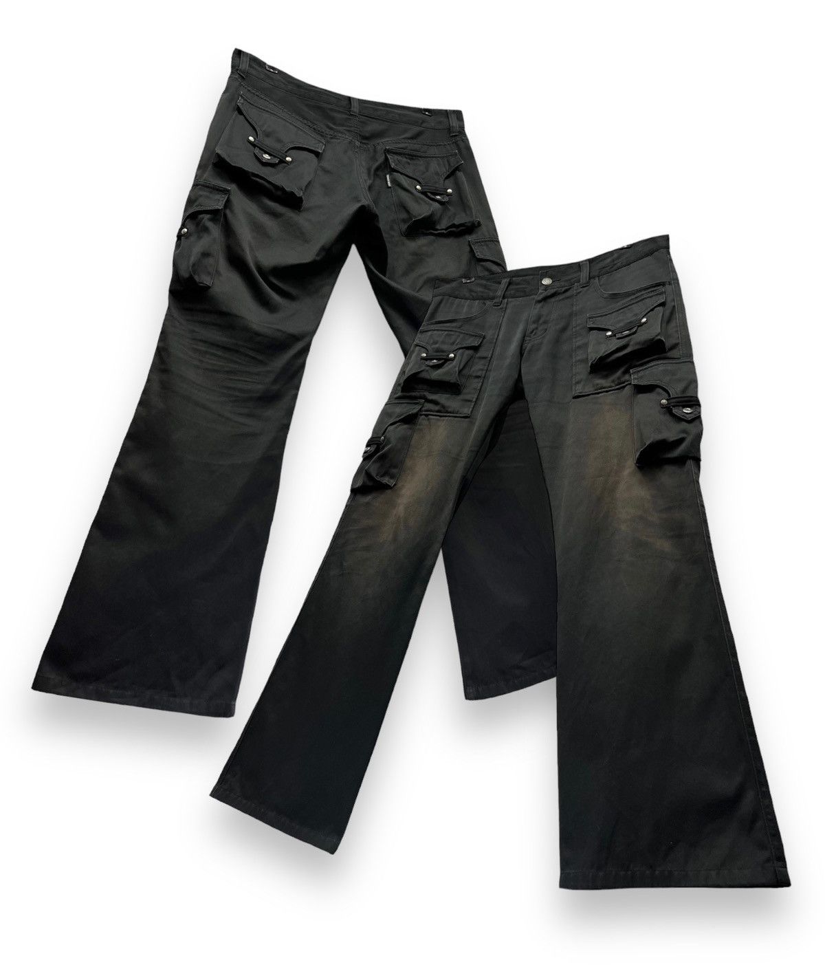 Tornado Mart Vintage TORNADO MART Rusty Black Bush Cargo Minimalist Flare Size US 32 / EU 48 - 2 Thumbnail