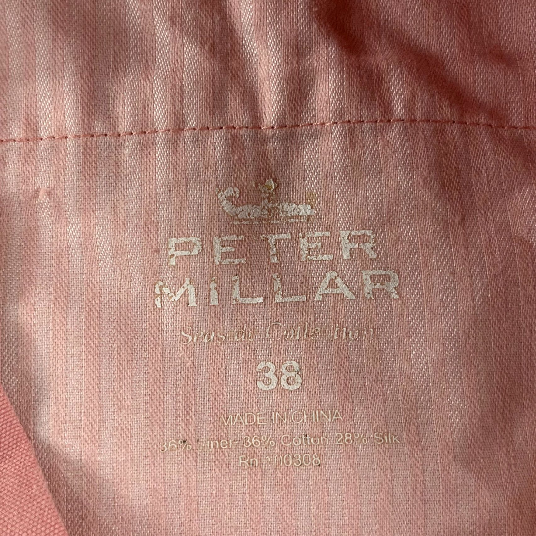 Peter Millar PETER MILLAR Shorts Men Size 38 Pink Linen Silk Cotton Seaside Golf Chino 8.5" Inseam 9" Flat Front Button Zipper 5-Pocket Regular Size US 38 / EU 54 - 2 Thumbnail