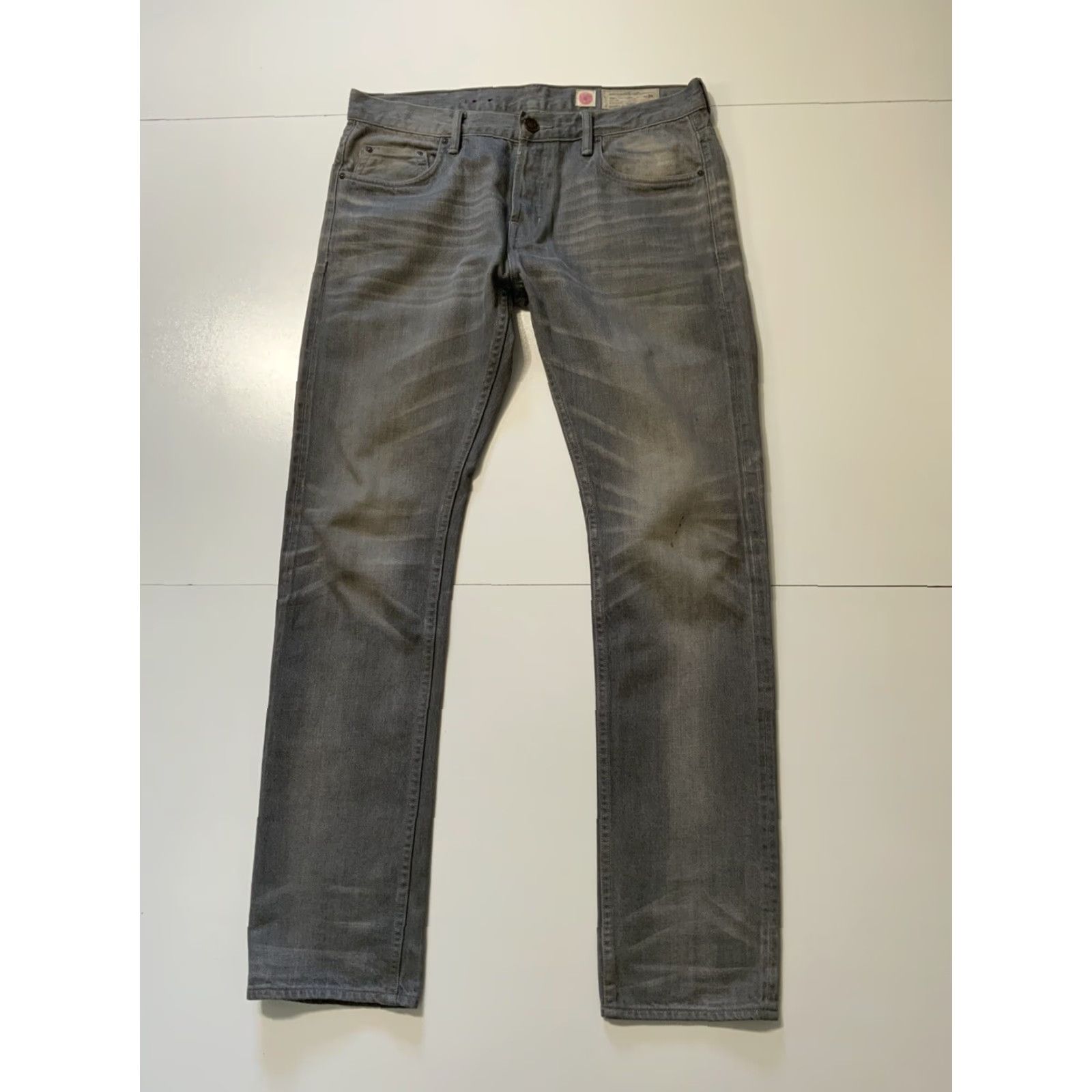 Allsaints VINTAGE AllSaints Spitalfields Kalashnikov Iggy Grey Button Fly Denim Jeans 34 Mens Slim Gray 34x34 Size US 34 / EU 50 - 2 Thumbnail