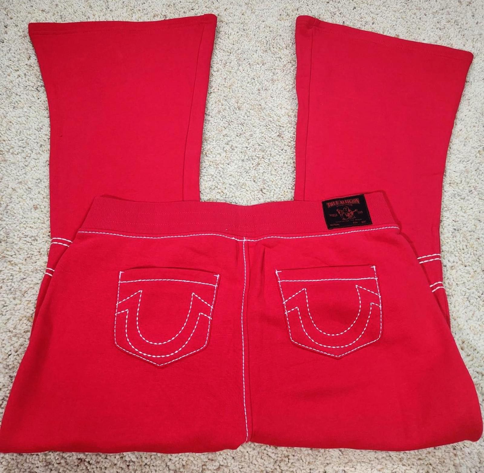 True Religion NEW True Religion Pull-On Flare Jeans Red Anniversary XL Size 40" / US 18 - 1 Thumbnail