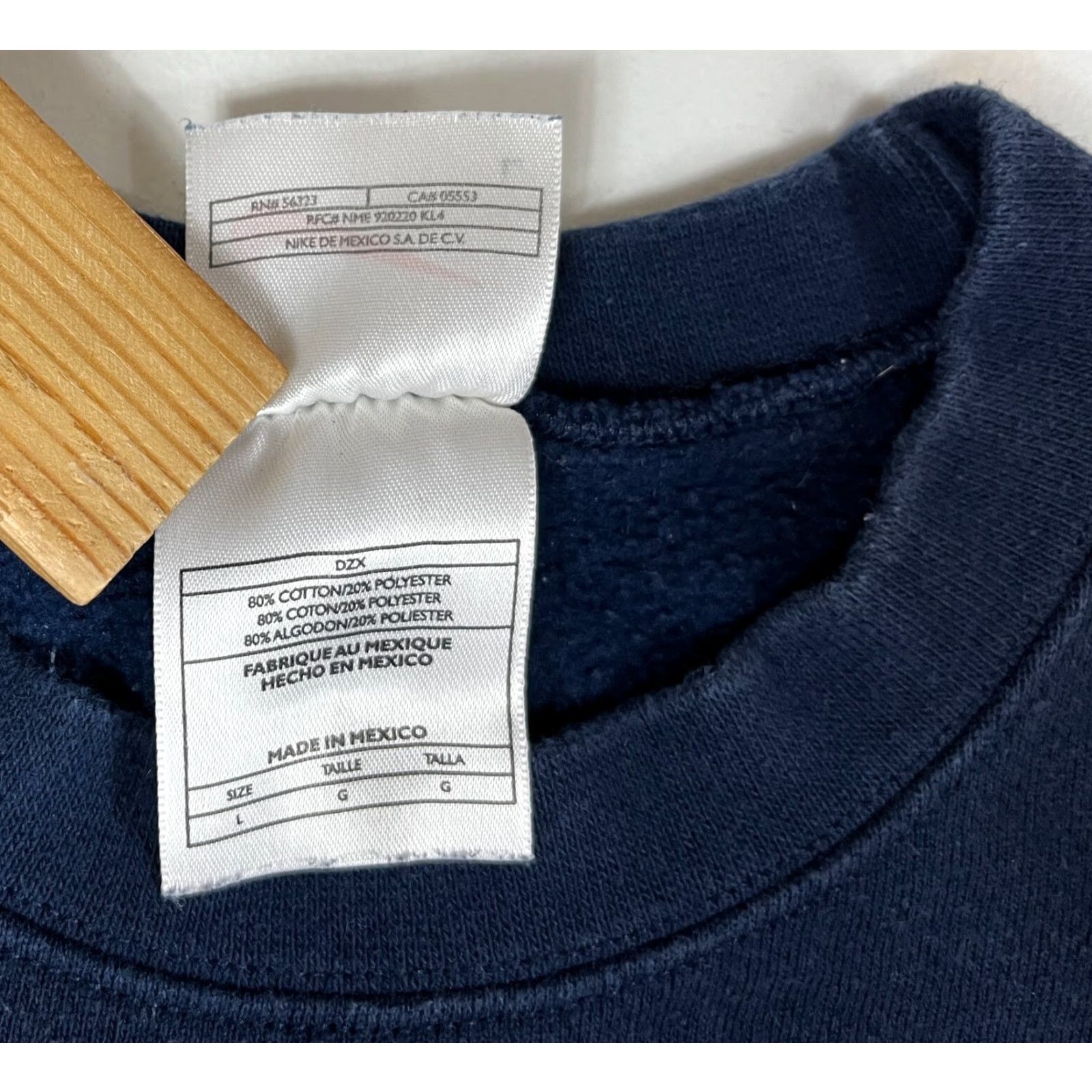 Nike Nike Men's Vintage 90s Crewneck Sweatshirt Size L Navy White Logo Embroidered Sweatshirt Pullover Crew Neck Cotton Blend Fleece All Seasons Regular Size US L / EU 52-54 / 3 - 5 Thumbnail