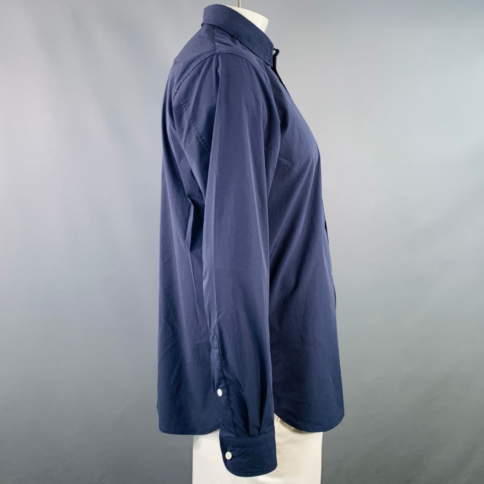 Goldwin Size L Navy Polyester One Pocket Snaps Long Sleeve Shirt Size US L / EU 52-54 / 3 - 2 Thumbnail