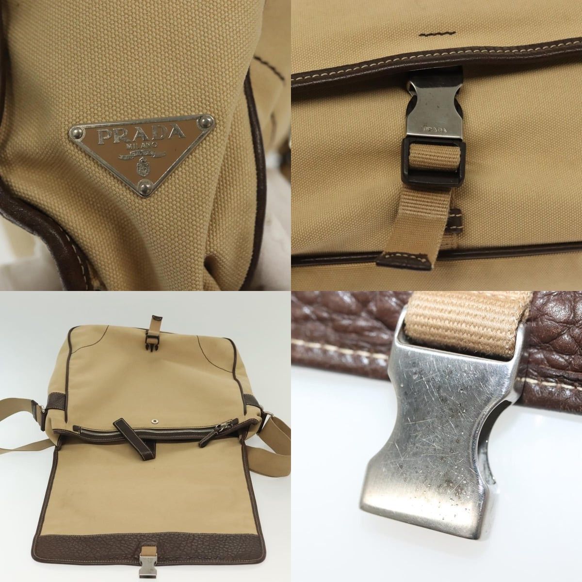 Prada PRADA Shoulder Bag Canvas Beige Silver Size ONE SIZE - 11 Thumbnail