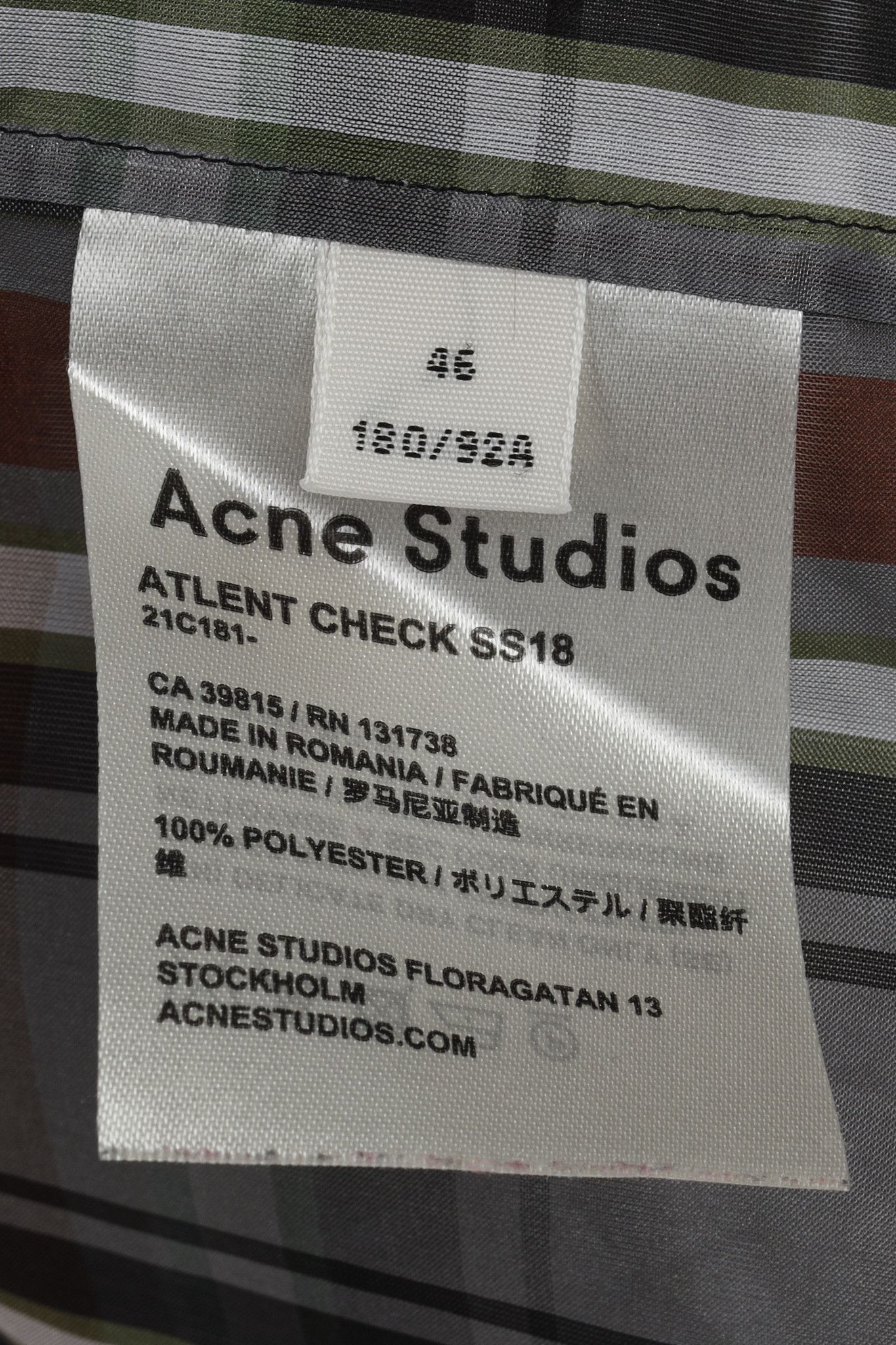 Acne Studios Acne Studios SS18 Atlent Plaid Sheer Button Up Shirt Size US S / EU 44-46 / 1 - 9 Thumbnail