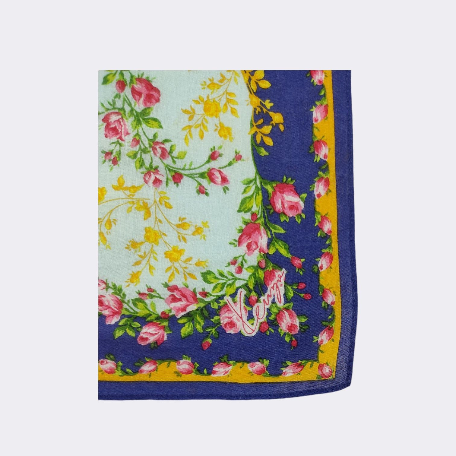 Kenzo Kenzo Paris Vintage Floral Rose Silk Scarf Handkerchief Size ONE SIZE - 3 Thumbnail