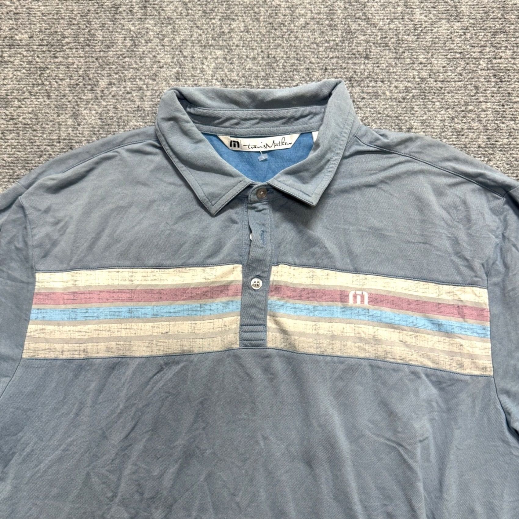 Vintage Travis Mathew Polo Shirt Mens XL Summer Comfort Monarch Beach Dress Blue Monarch Beach Polo Shirt XL Mens Blue Size 46R - 7 Thumbnail