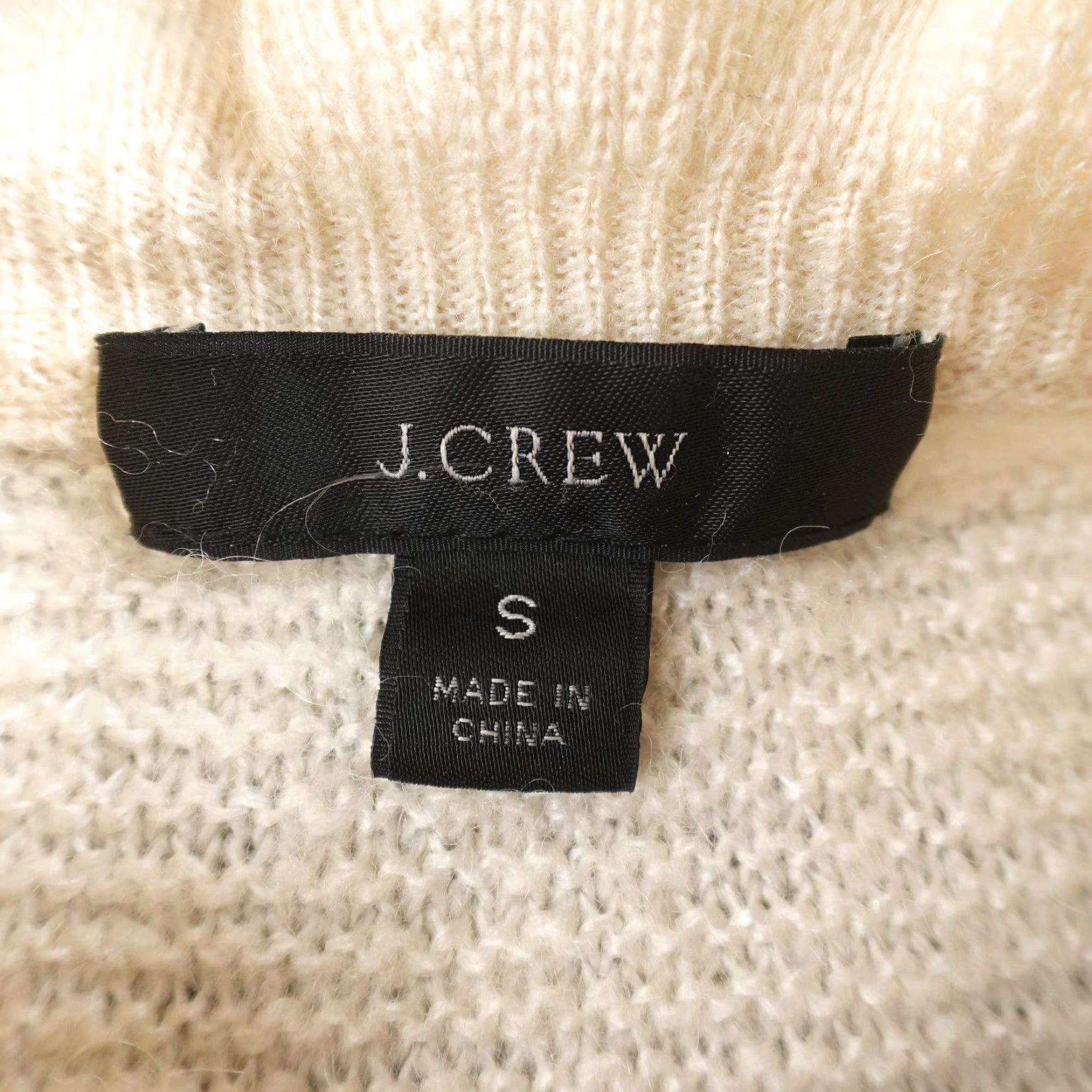 J.Crew J.CREW Sweater Womens S White Mock Neck Alpaca Wool Blend Raglan Sleeve Pullover Knit Ruffle Deco Solid Pattern Size S / US 4 / IT 40 - 4 Thumbnail