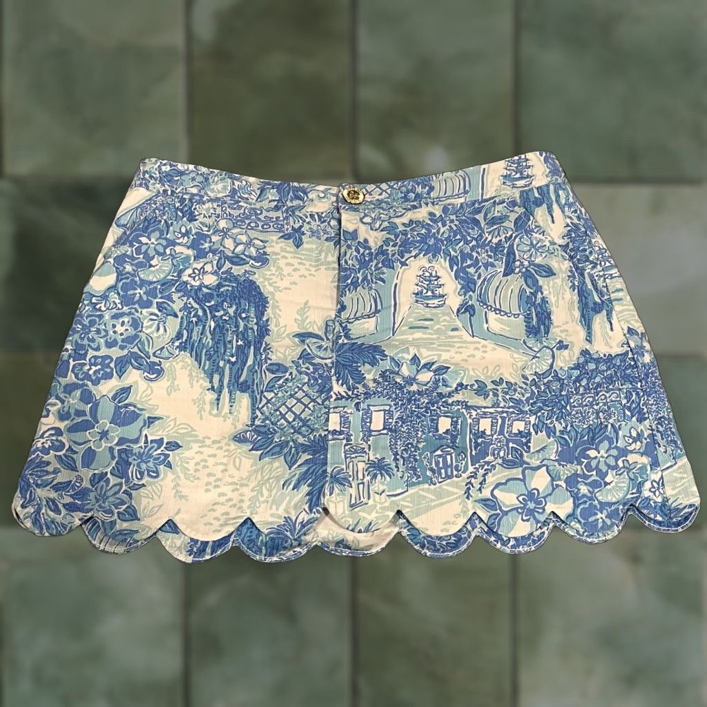 Lilly Pulitzer Lilly Pulitzer Skort Colette Toile Me About It Women's 2 Blue Lined Cotton Short Casual Travel Mens? No, Women. Size 26" / US 2 / IT 38 - 1 Thumbnail
