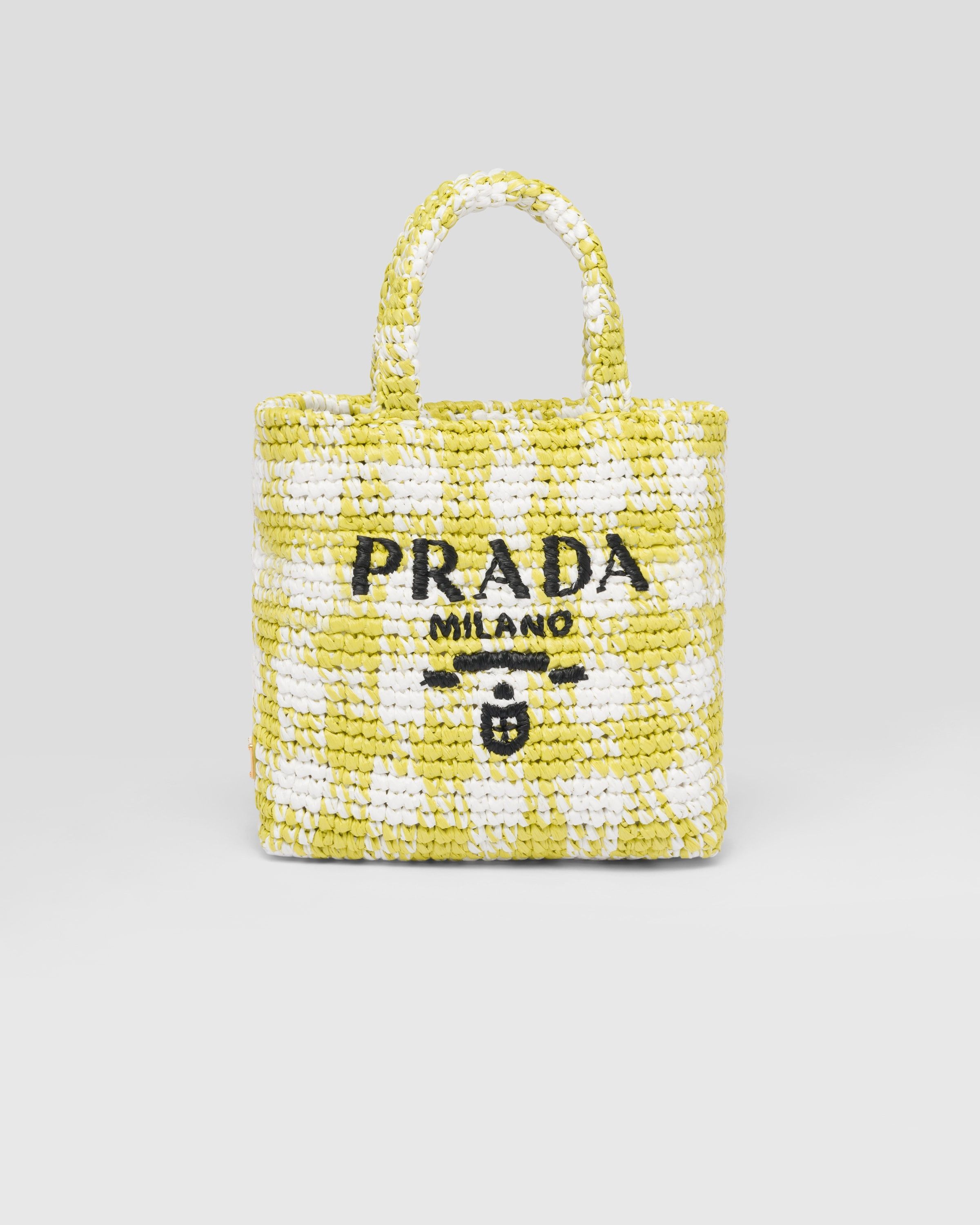 Prada o1la1rc1a0925 Size: OS / Small Crochet Tote Bag Yellow/White Size ONE SIZE - 1 Thumbnail