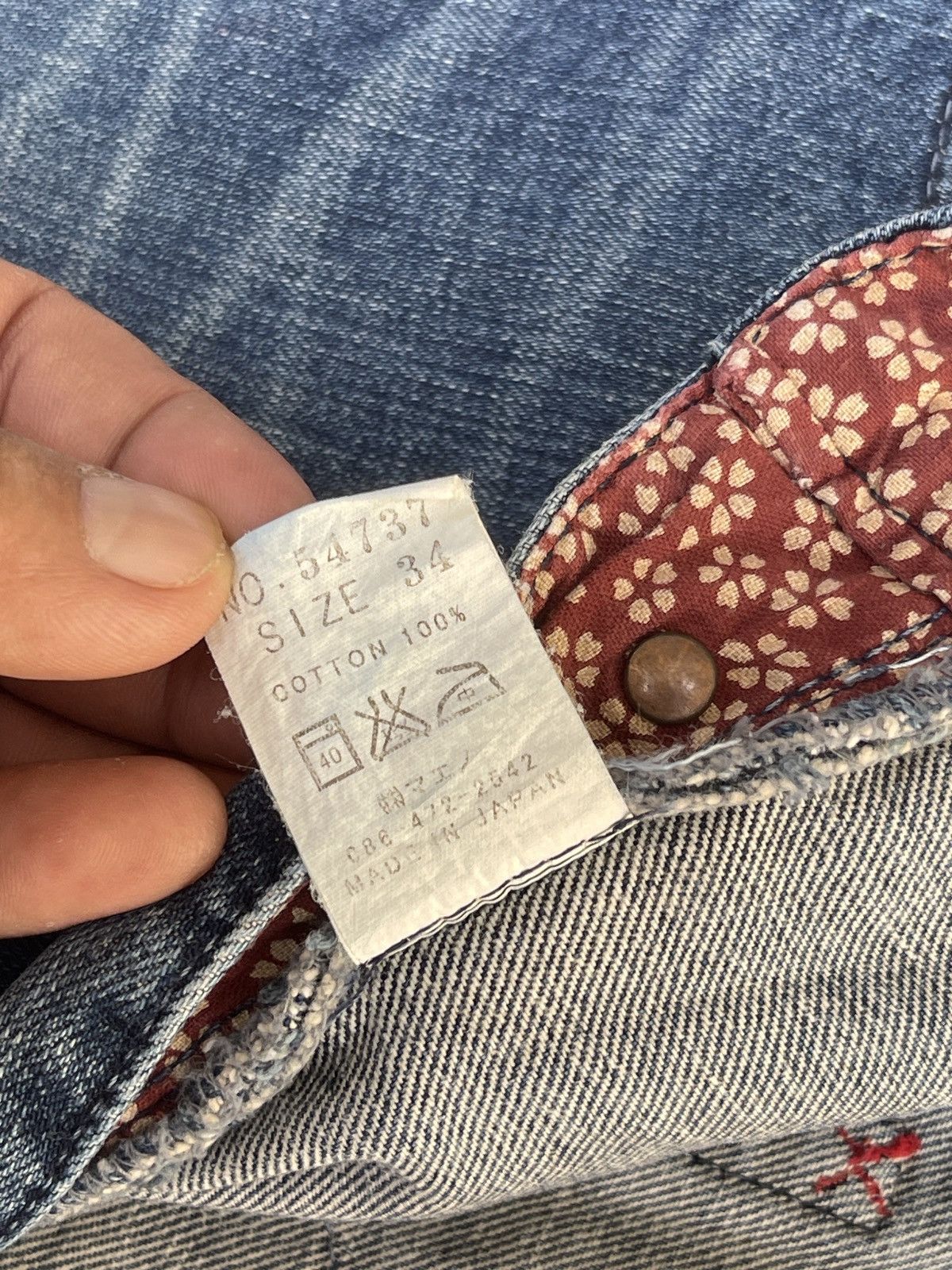Karakuri Tamashii Last🔥Vtg Japan Brand Eternal Patchwork Jeans Karakuri Style Size US 34 / EU 50 - 10 Thumbnail