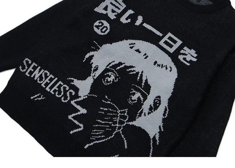 Japanese Brand × Vintage Knitted Sweater Grunge Cartoon Anime Pullover harajuku style Size US L / EU 52-54 / 3 - 4 Thumbnail