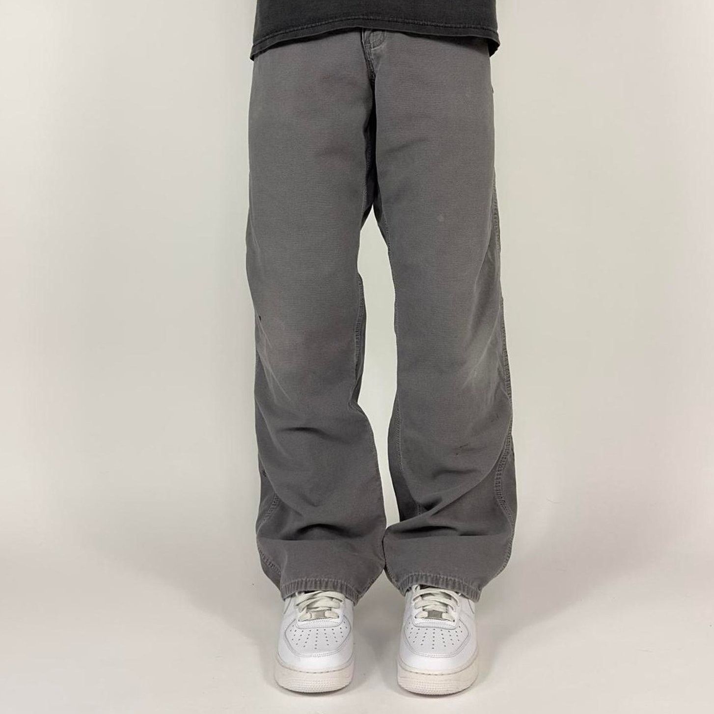 Carhartt Y2K Faded Carhartt Dungaree Stone Gray Distressed Pants Size US 34 / EU 50 - 3 Thumbnail