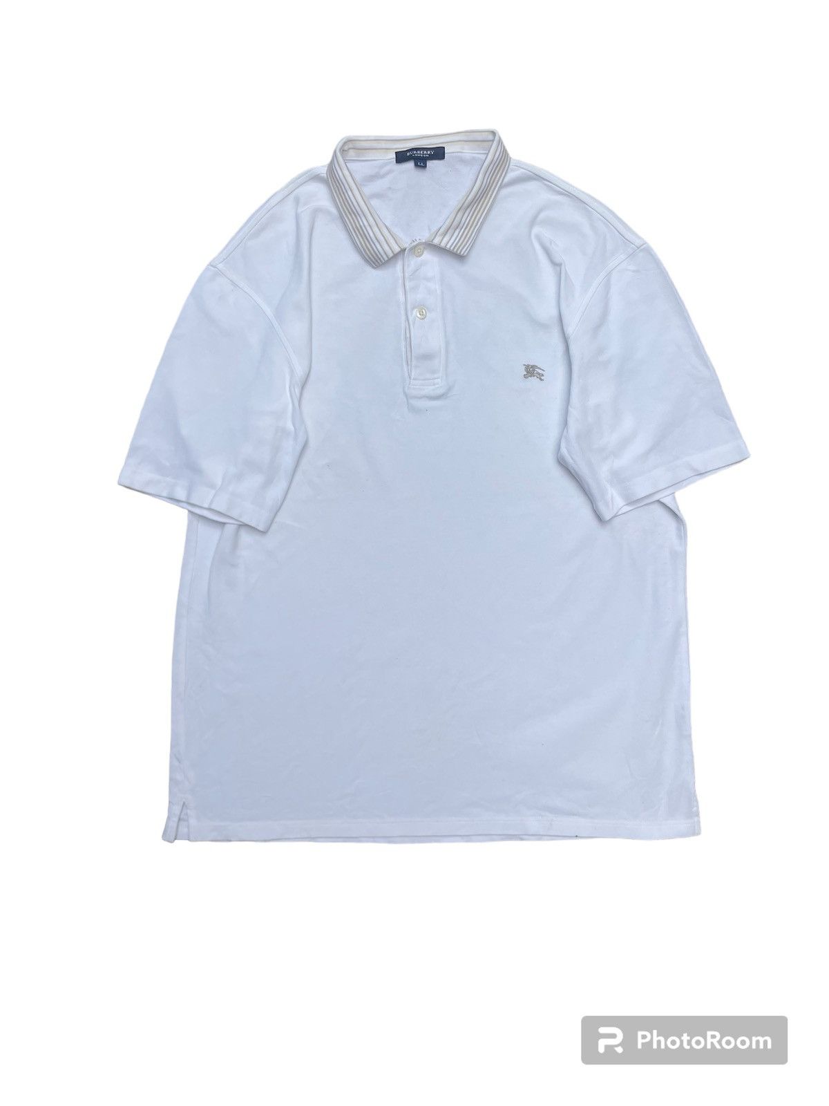 Image of Burberry Burbbery London White Polo, Men's (Size Large)